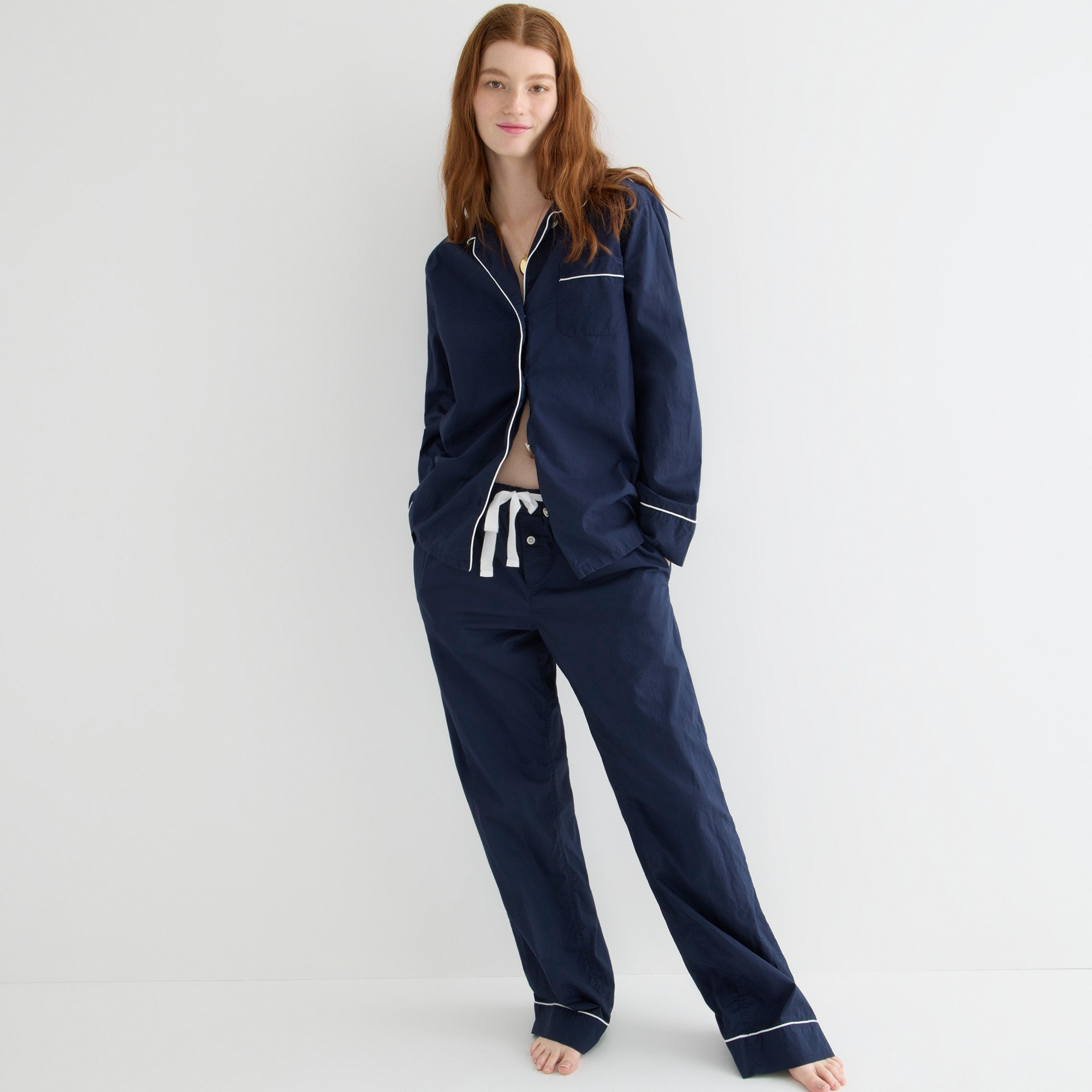 womens End-on-end cotton long-sleeve pajama set