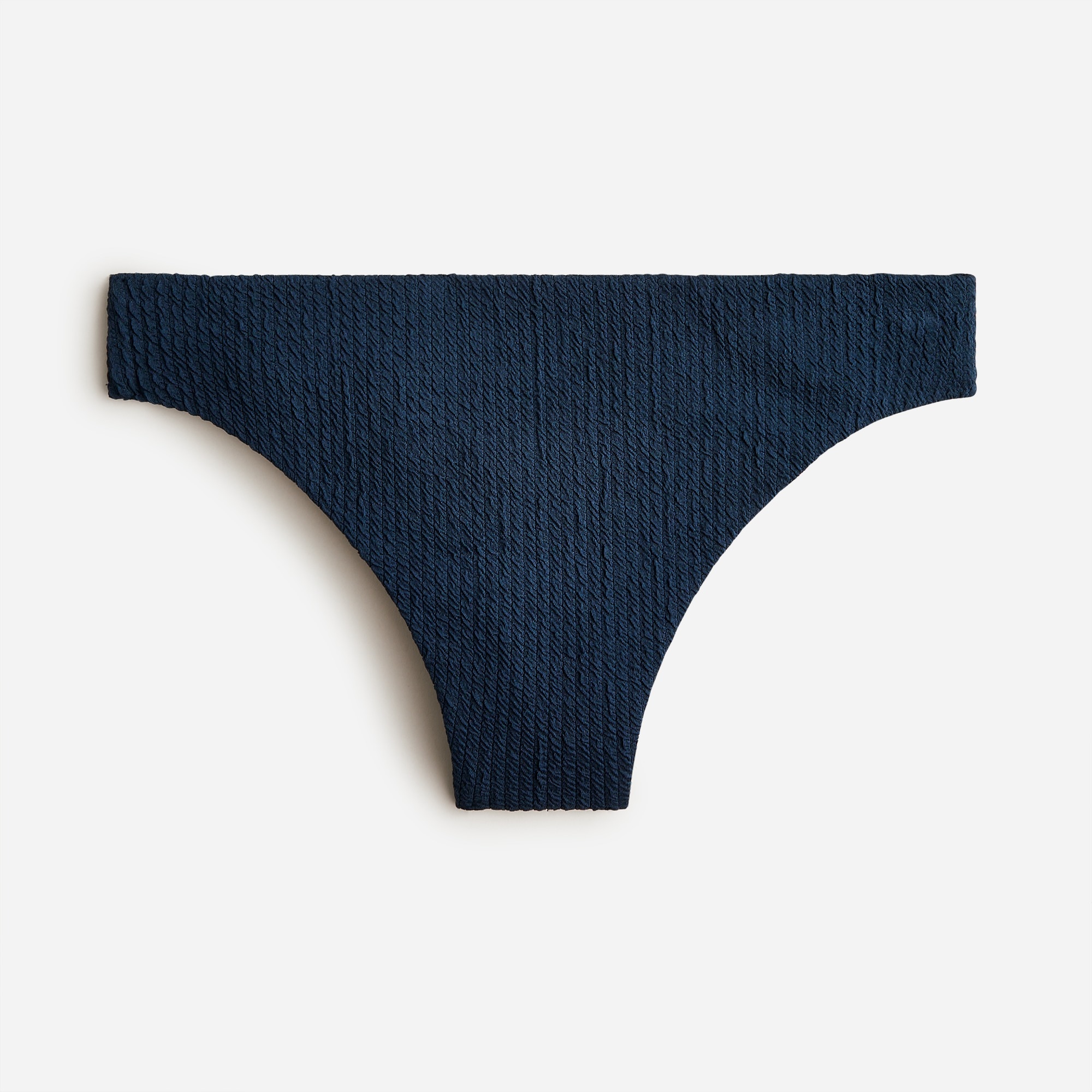  Textured high-rise cheeky bikini bottom