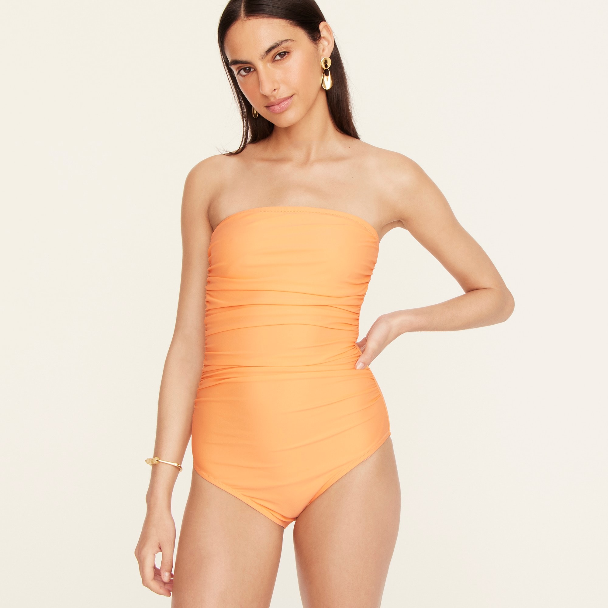 womens Ruched bandeau one-piece swimsuit