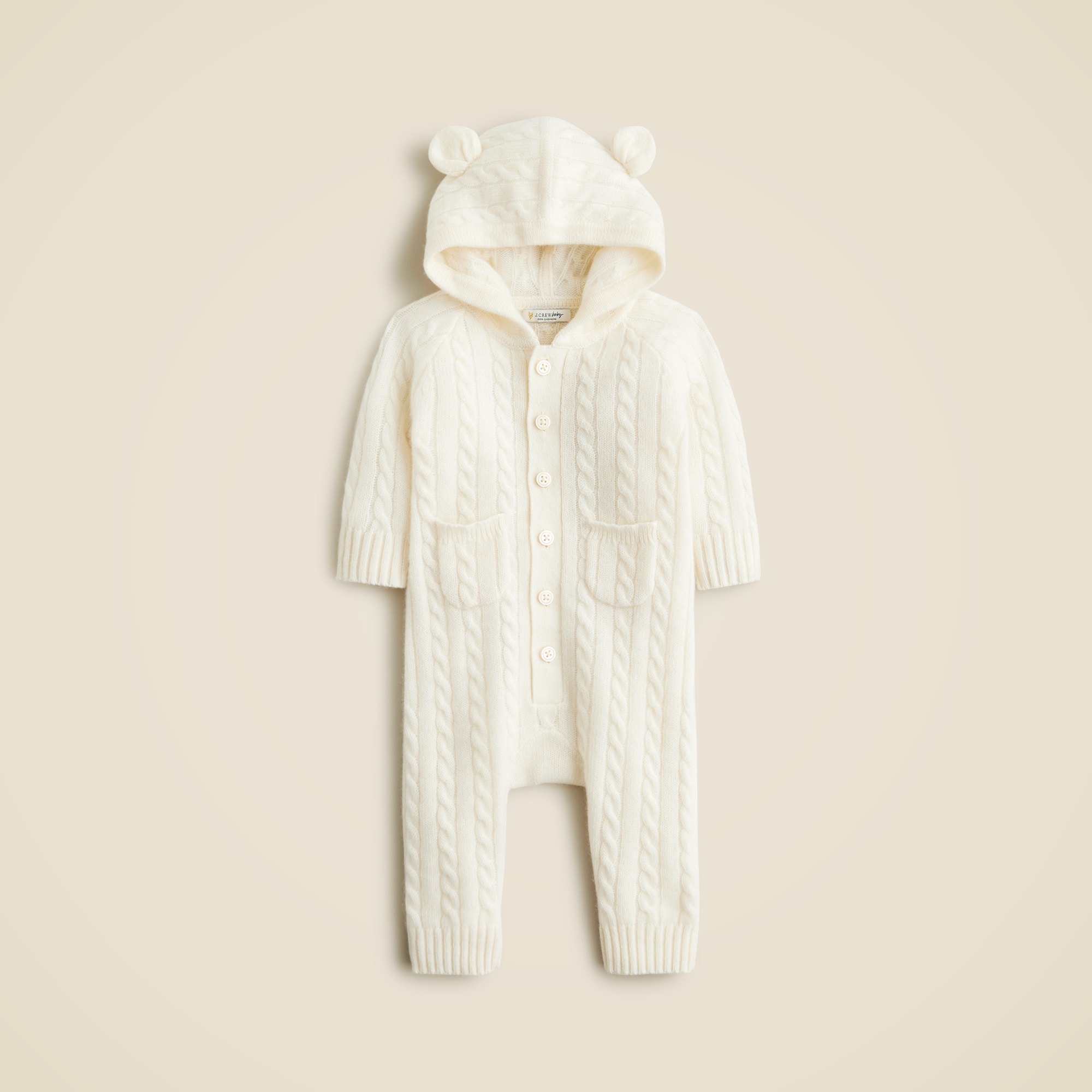 girls Limited-edition baby cashmere cable-knit bear one-piece