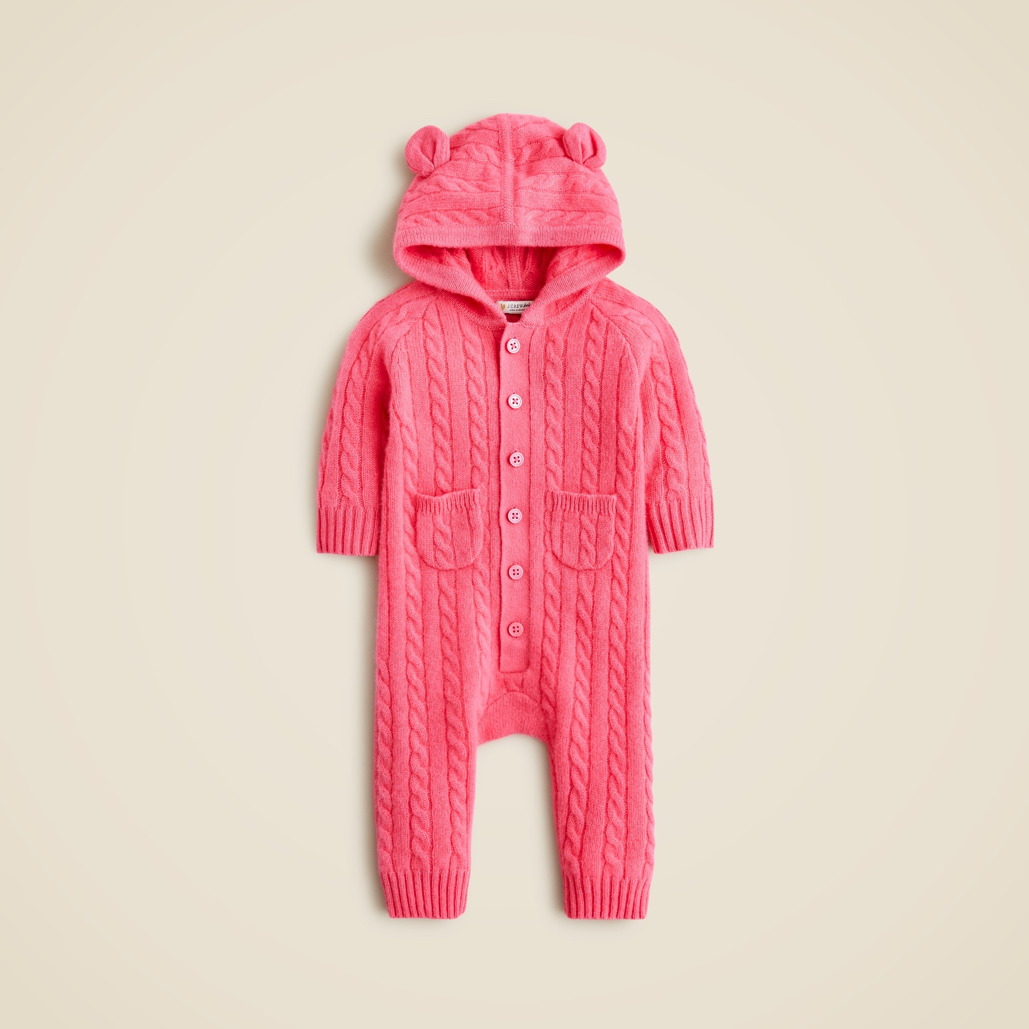 girls Limited-edition baby cashmere cable-knit bear one-piece