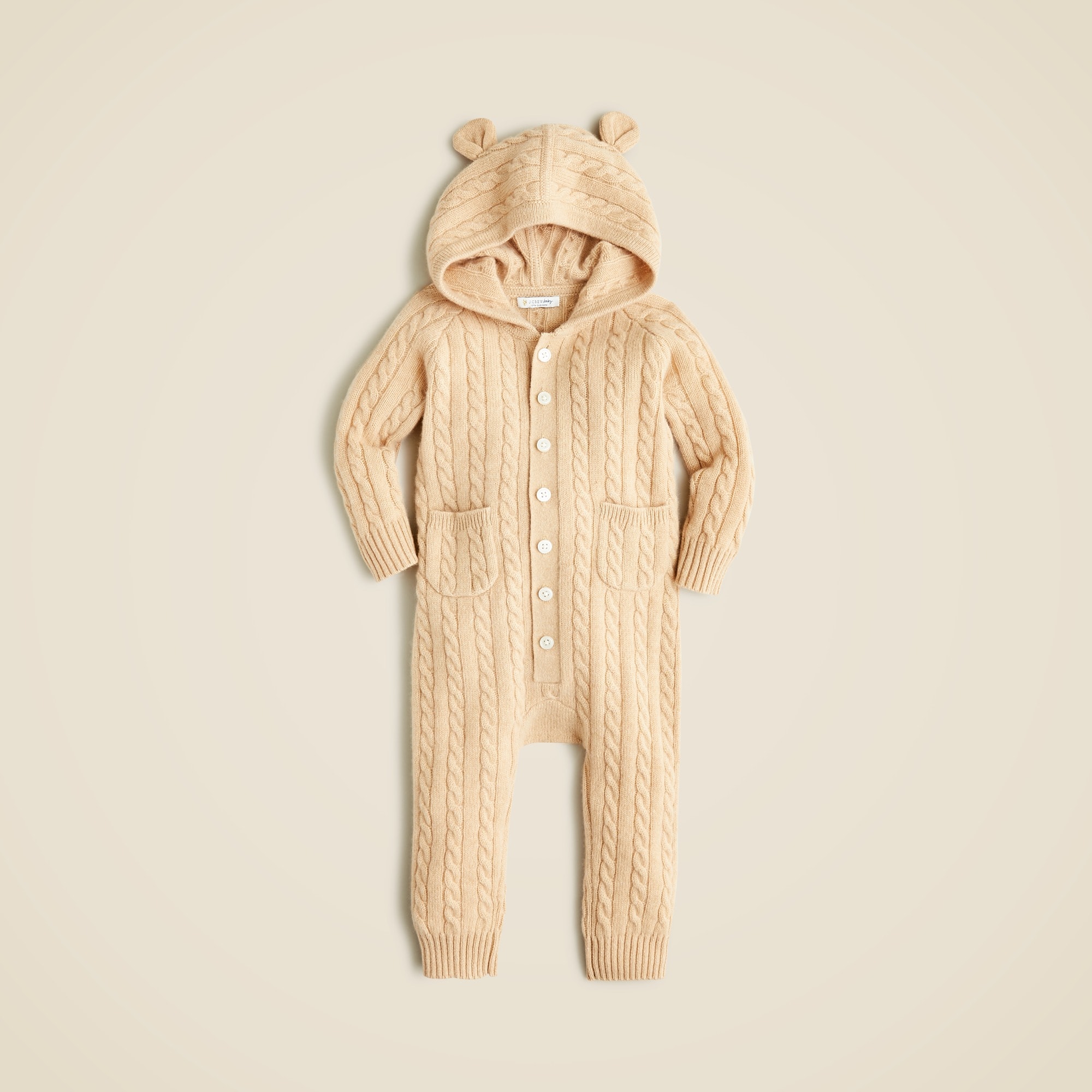 girls Limited-edition baby cashmere cable-knit bear one-piece