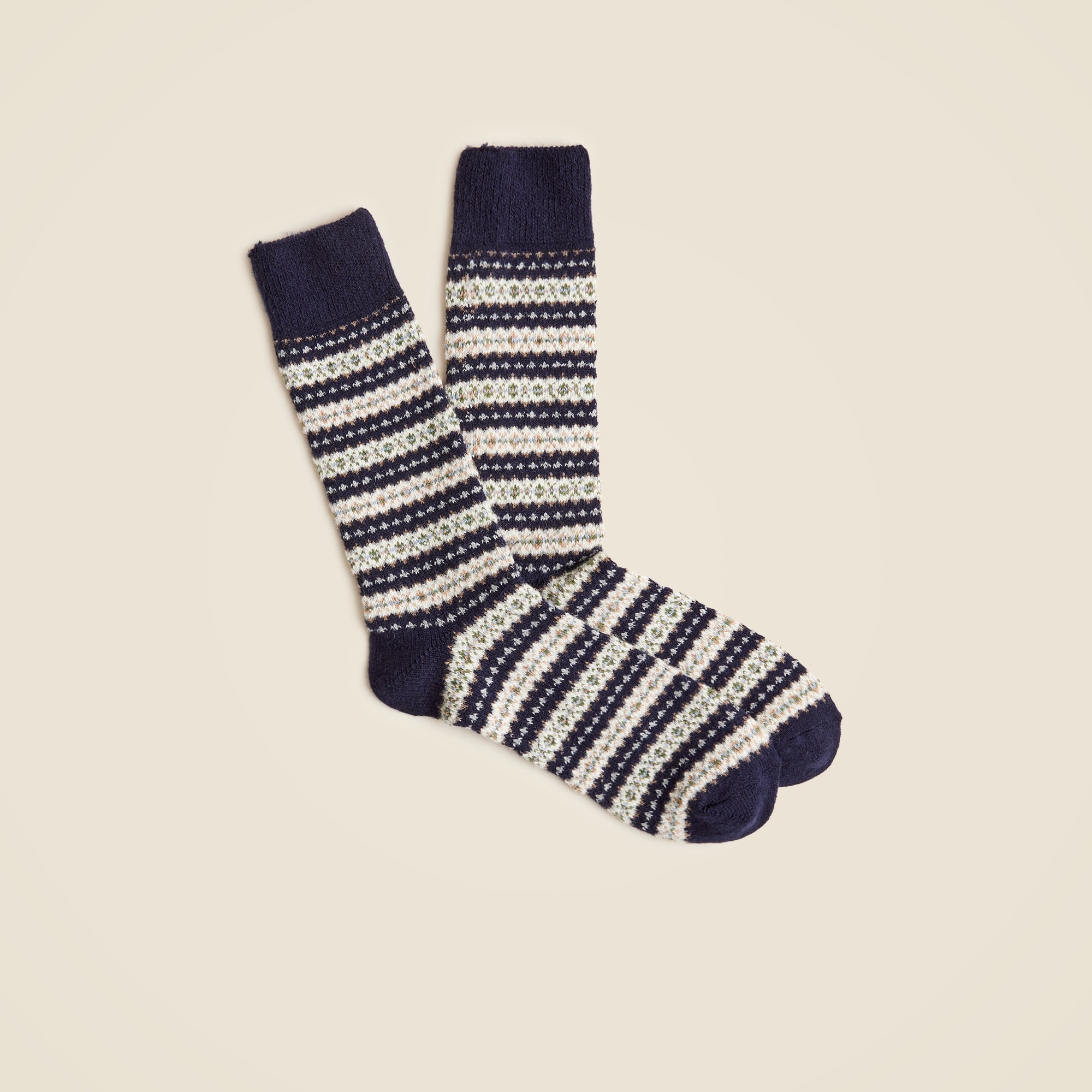  Lambswool-blend Fair Isle socks