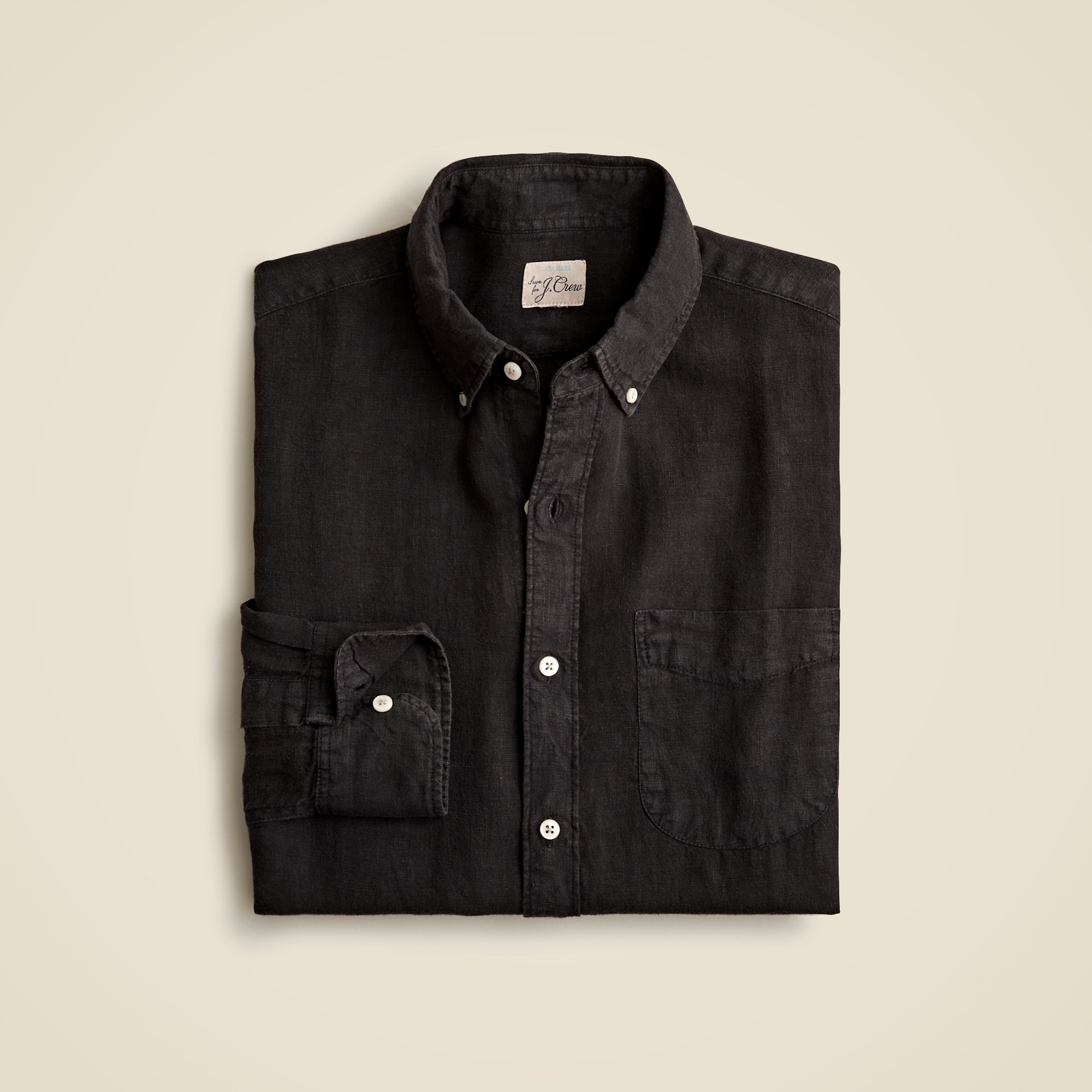 mens Baird McNutt garment-dyed Irish linen shirt