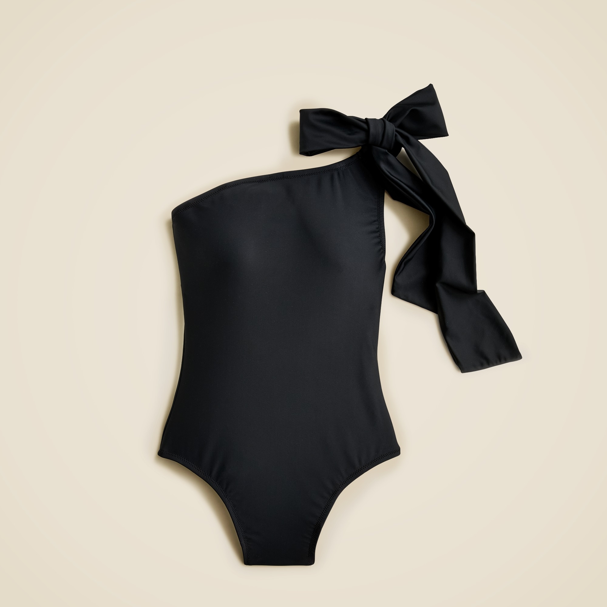  Bow one-shoulder one-piece