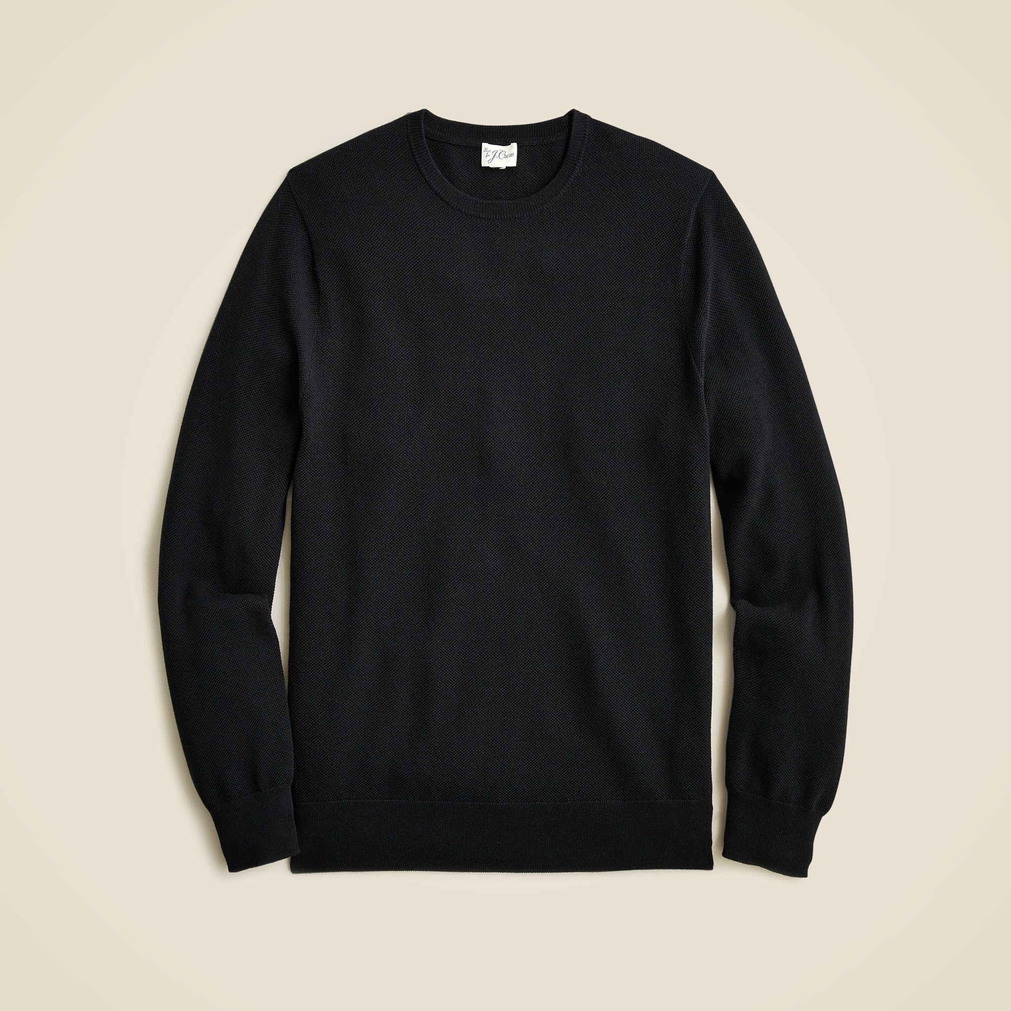 mens Cotton piqu&eacute;-stitch crewneck sweater