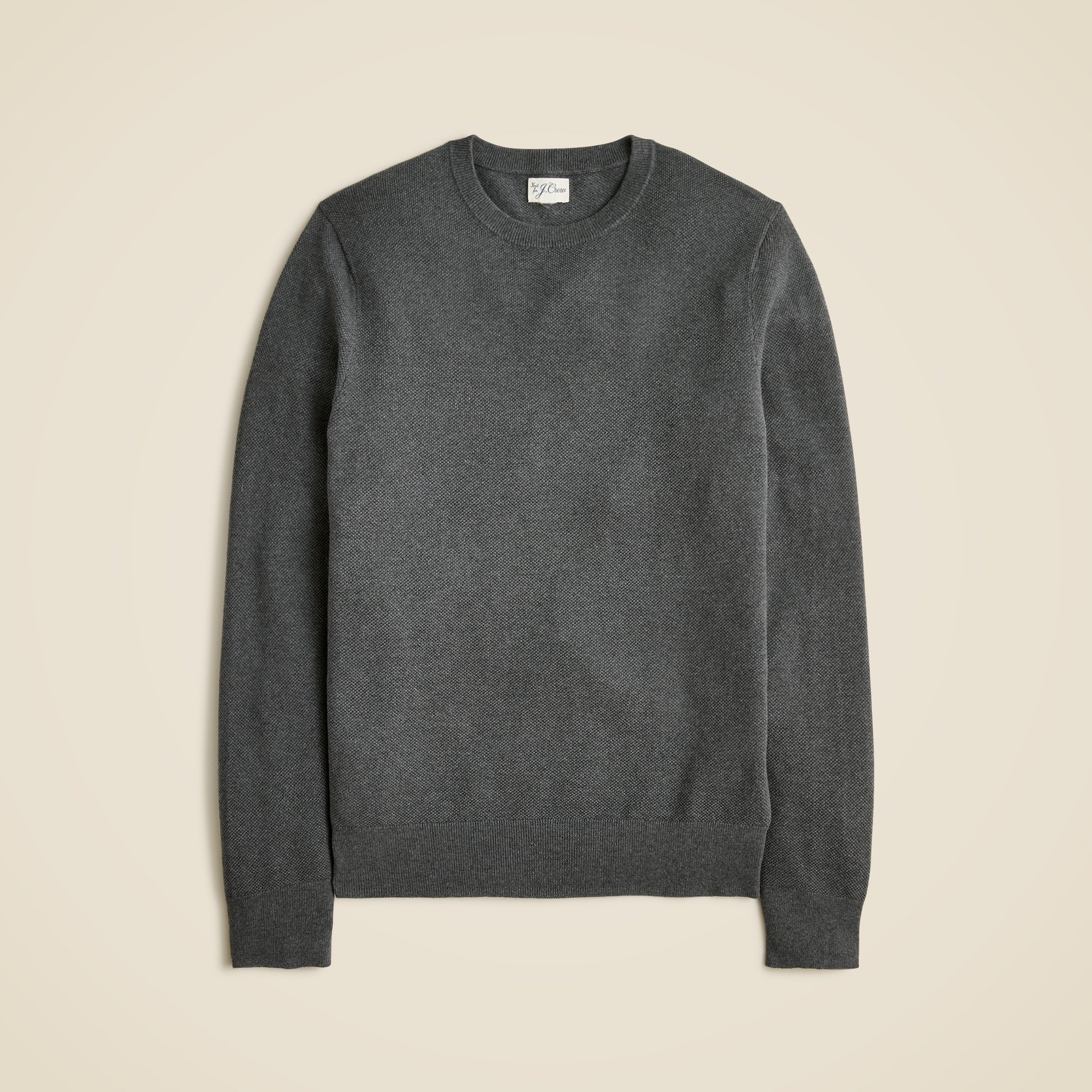 mens Cotton piqu&eacute;-stitch crewneck sweater