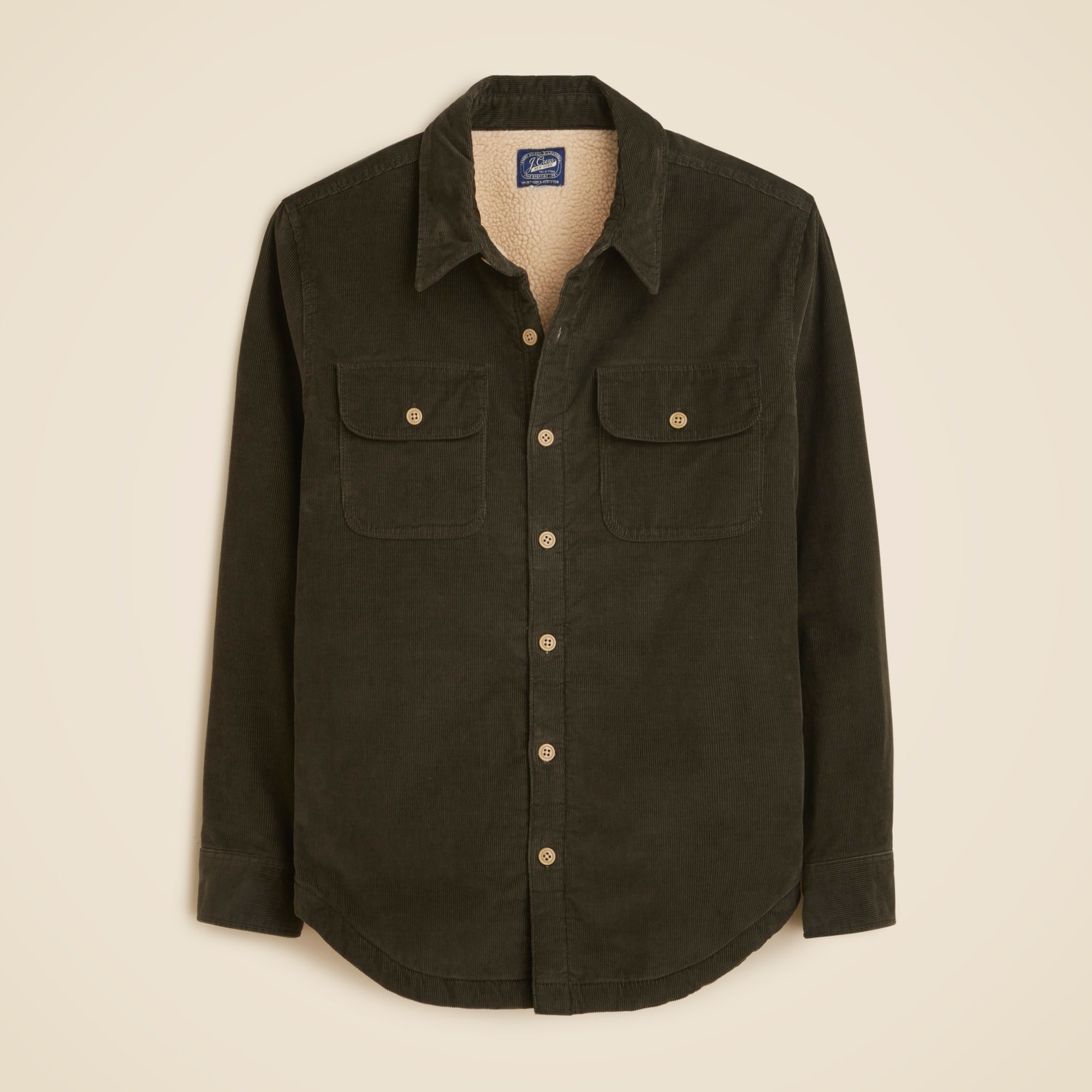 mens Sherpa-lined corduroy shirt-jacket