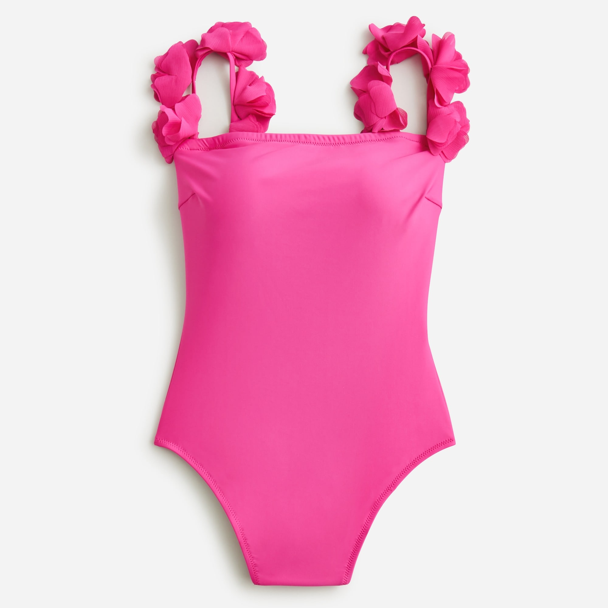  Flower-strap one-piece swimsuit