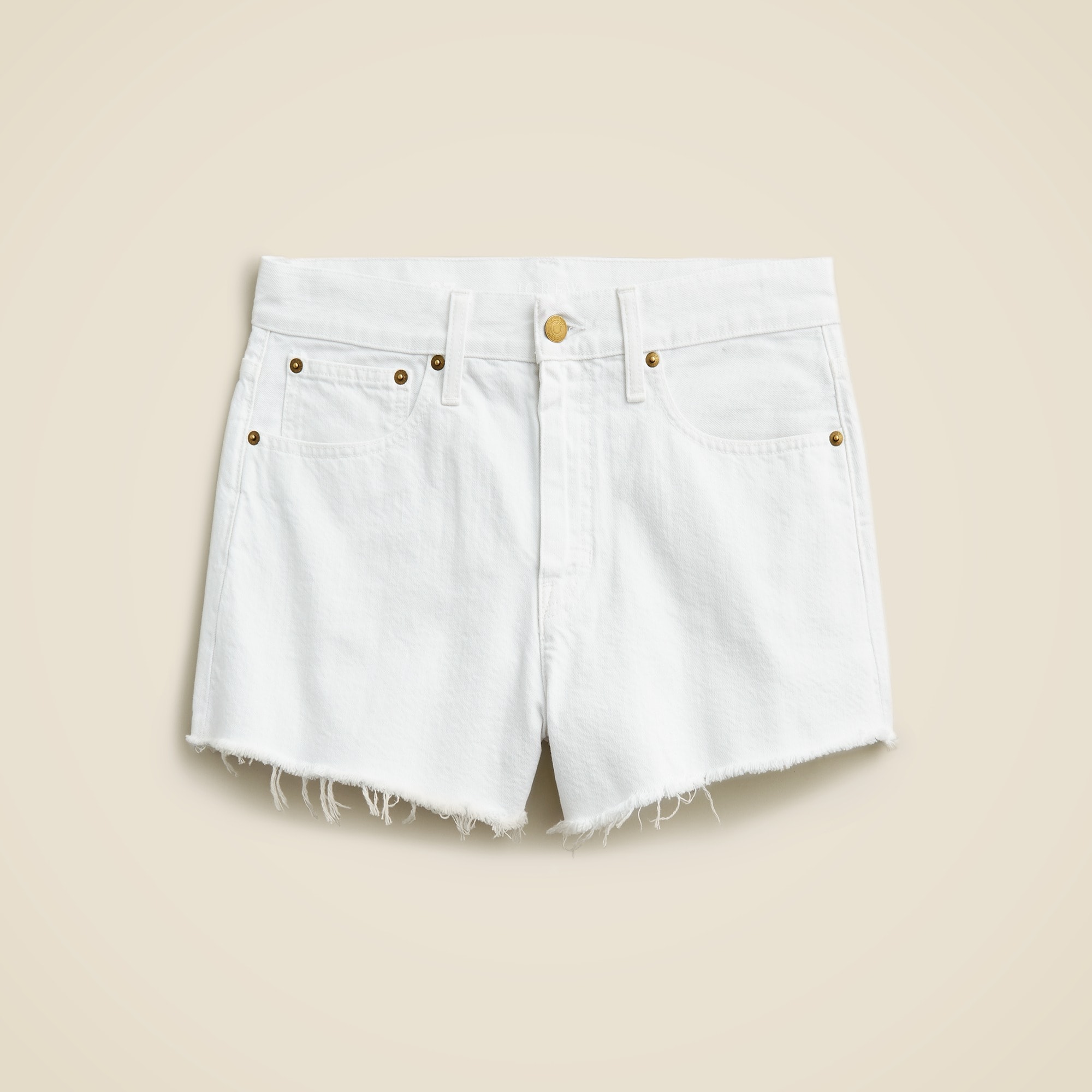  Relaxed denim short in white wash