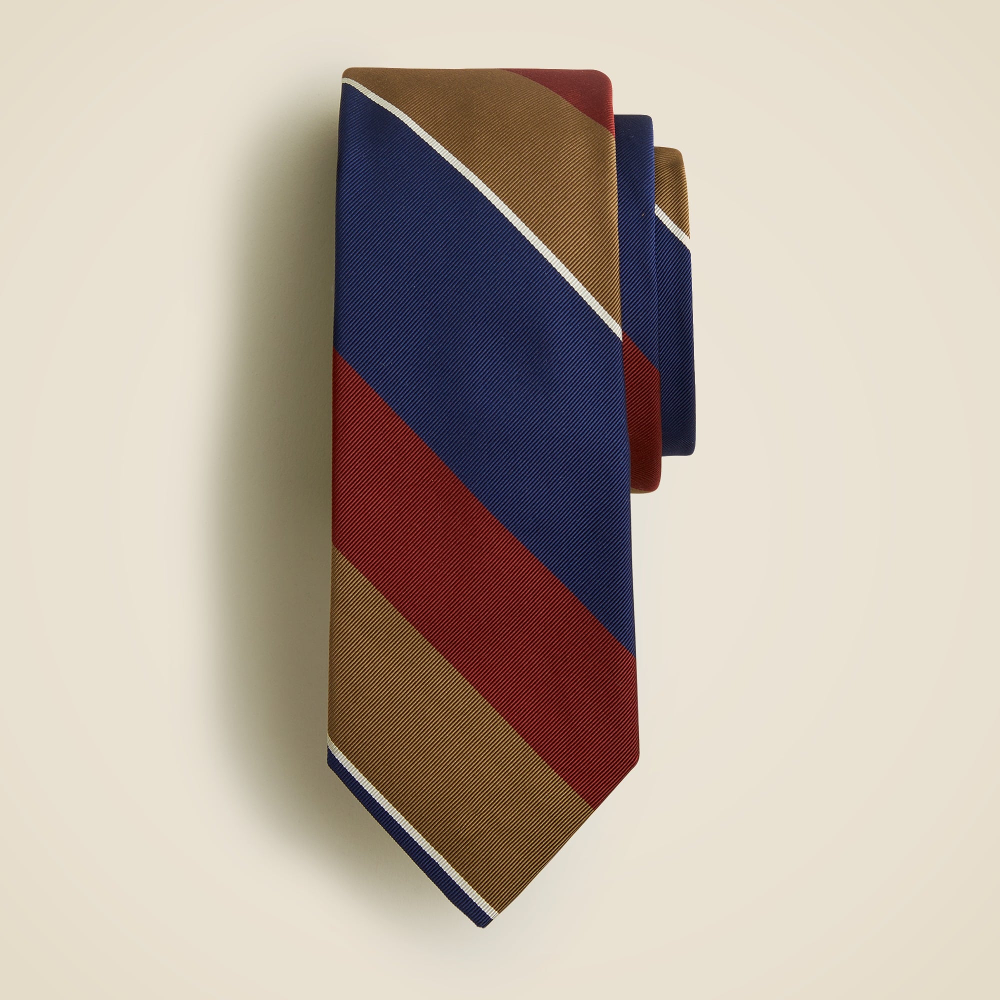  Wide-stripe tie in English silk blend