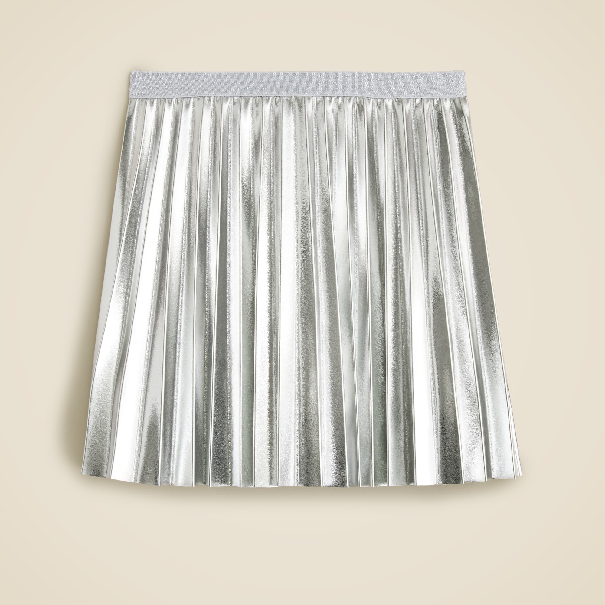  Girls' pleated pull-on skirt in metallic