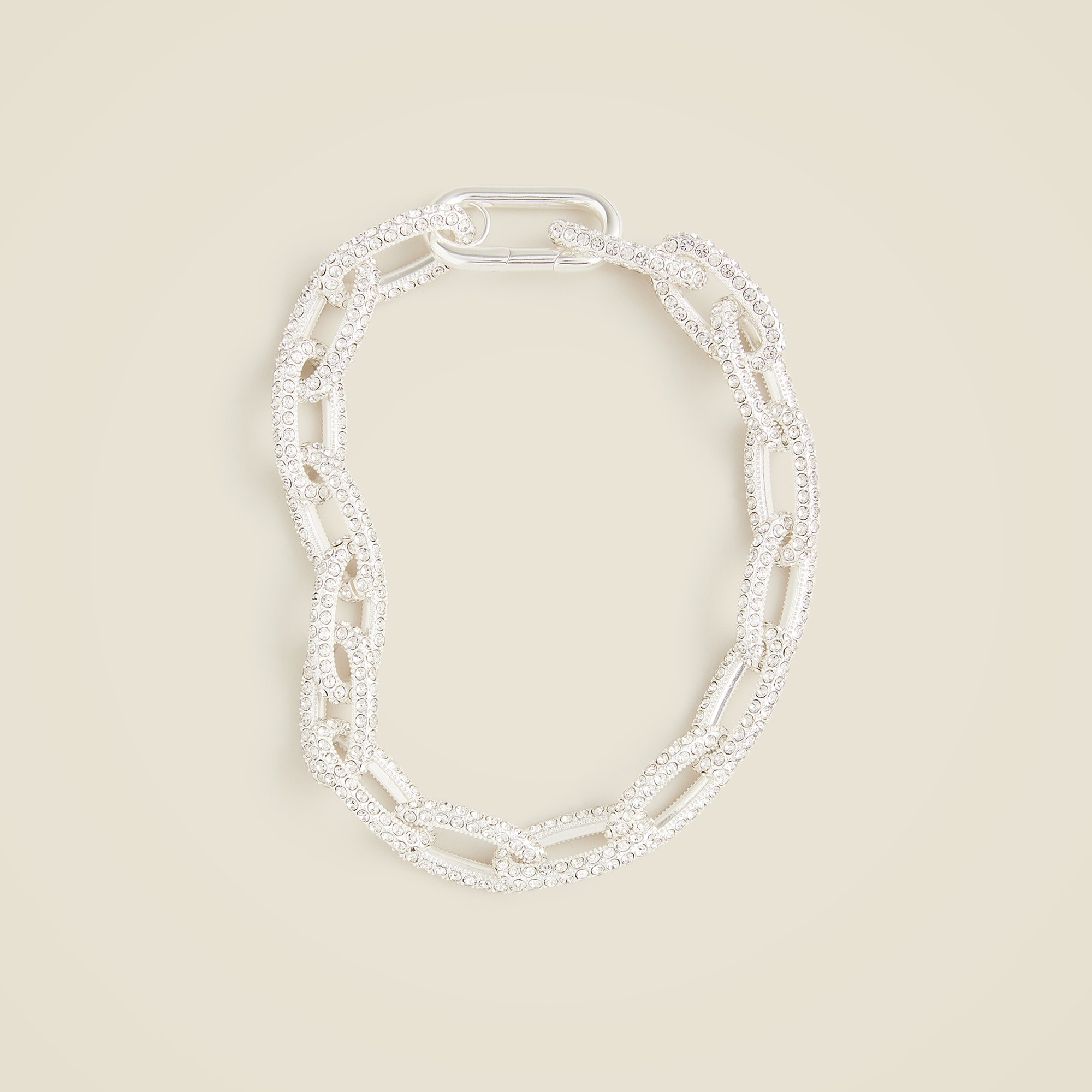 womens Chainlink necklace with pav&eacute; crystals