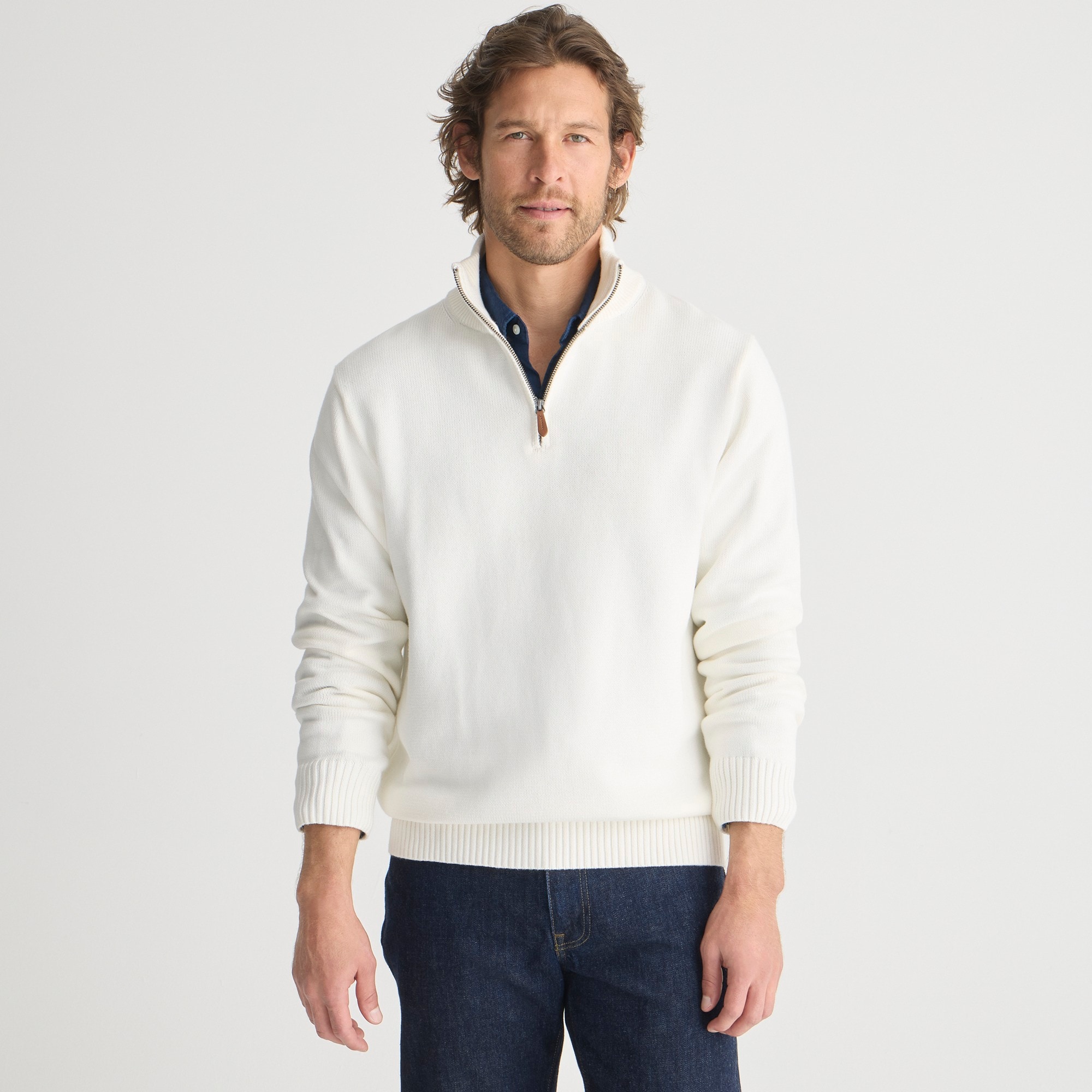  Heritage cotton half-zip sweater