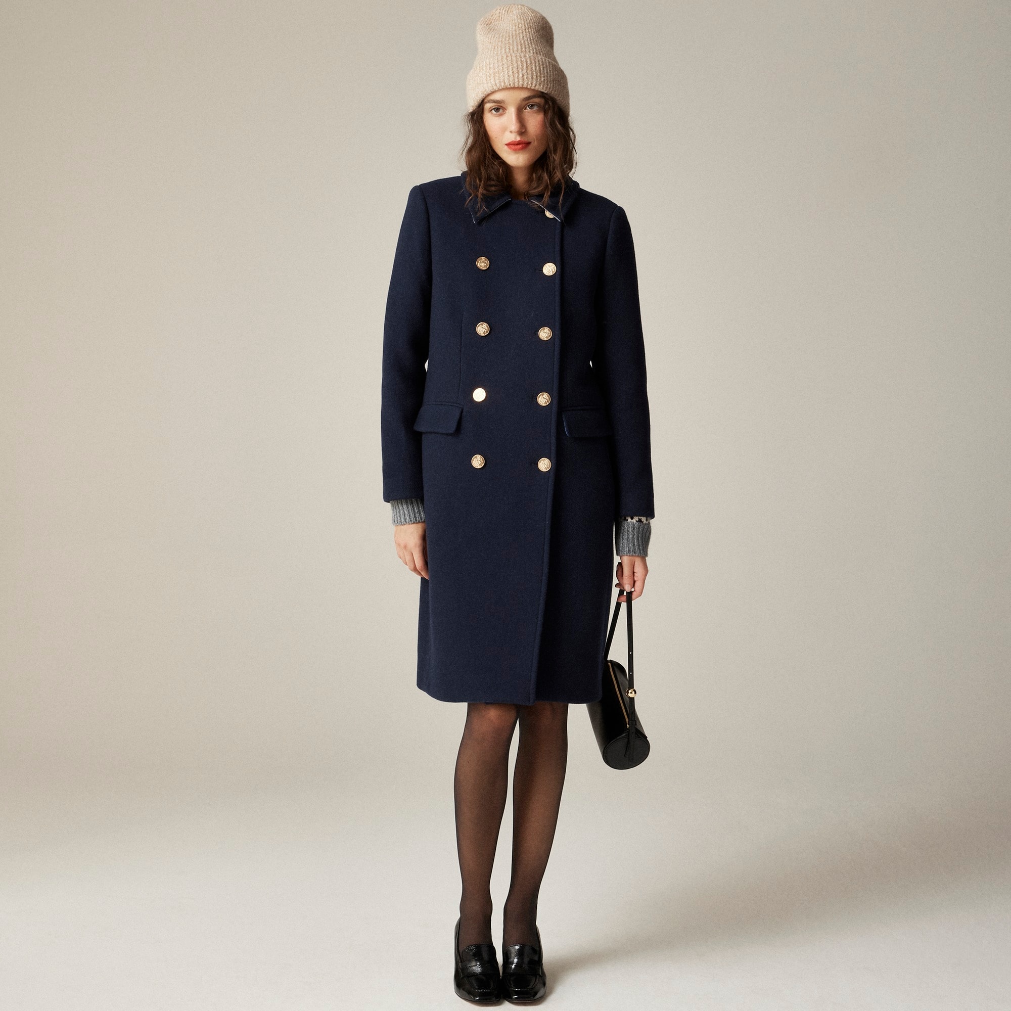 womens Warwick topcoat in Italian stadium-cloth wool blend