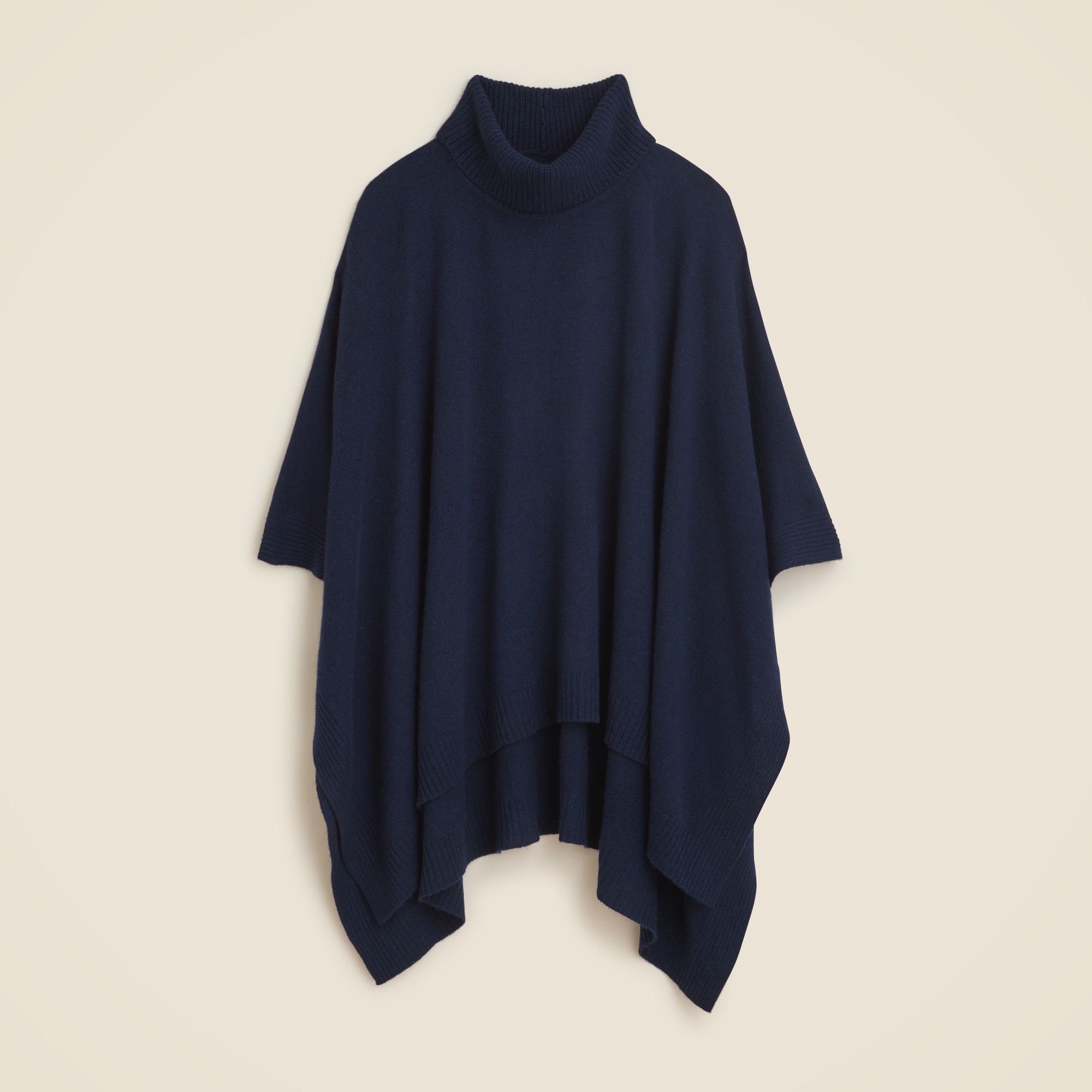 womens Wool-cashmere blend turtleneck poncho