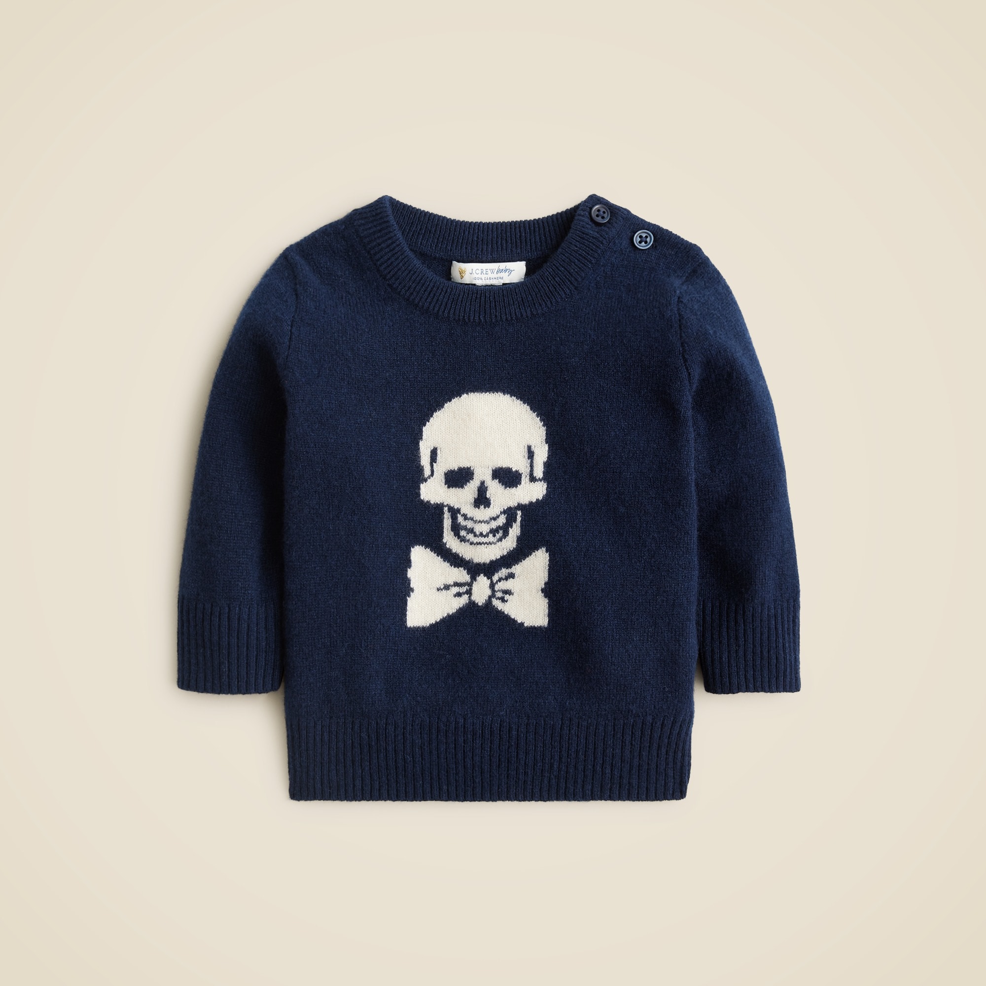 babys Limited-edition baby cashmere skull crewneck sweater