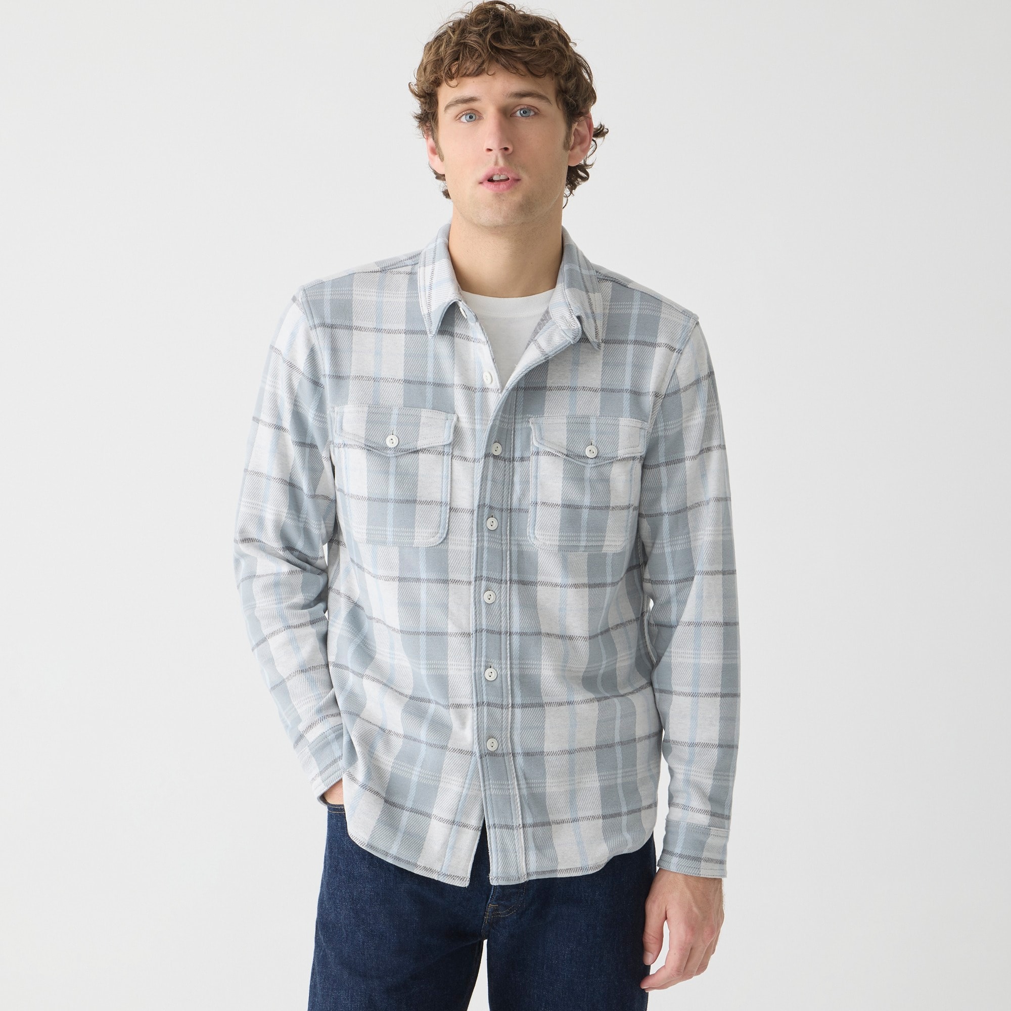 mens Seaboard soft-knit shirt in plaid