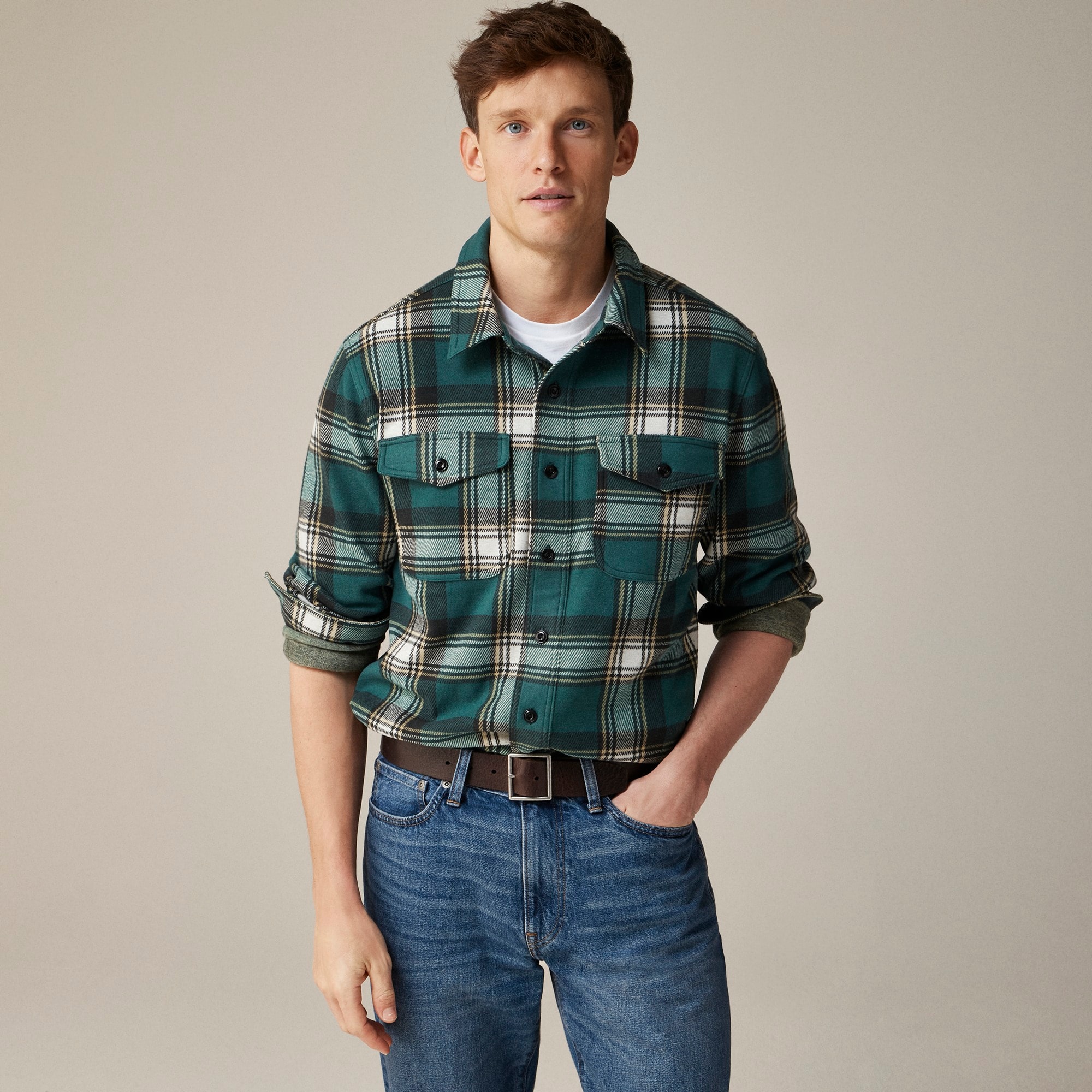 mens Seaboard soft-knit shirt in plaid