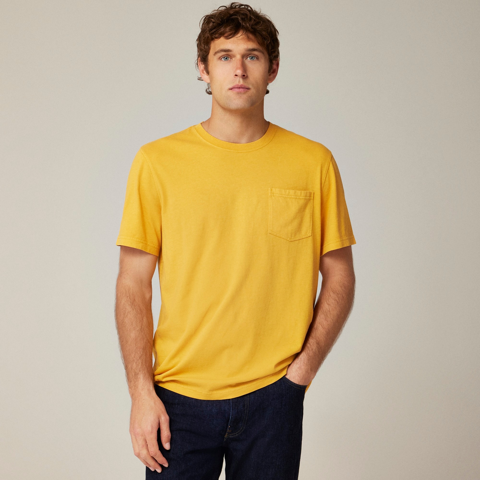 mens Tall vintage-wash cotton pocket T-shirt