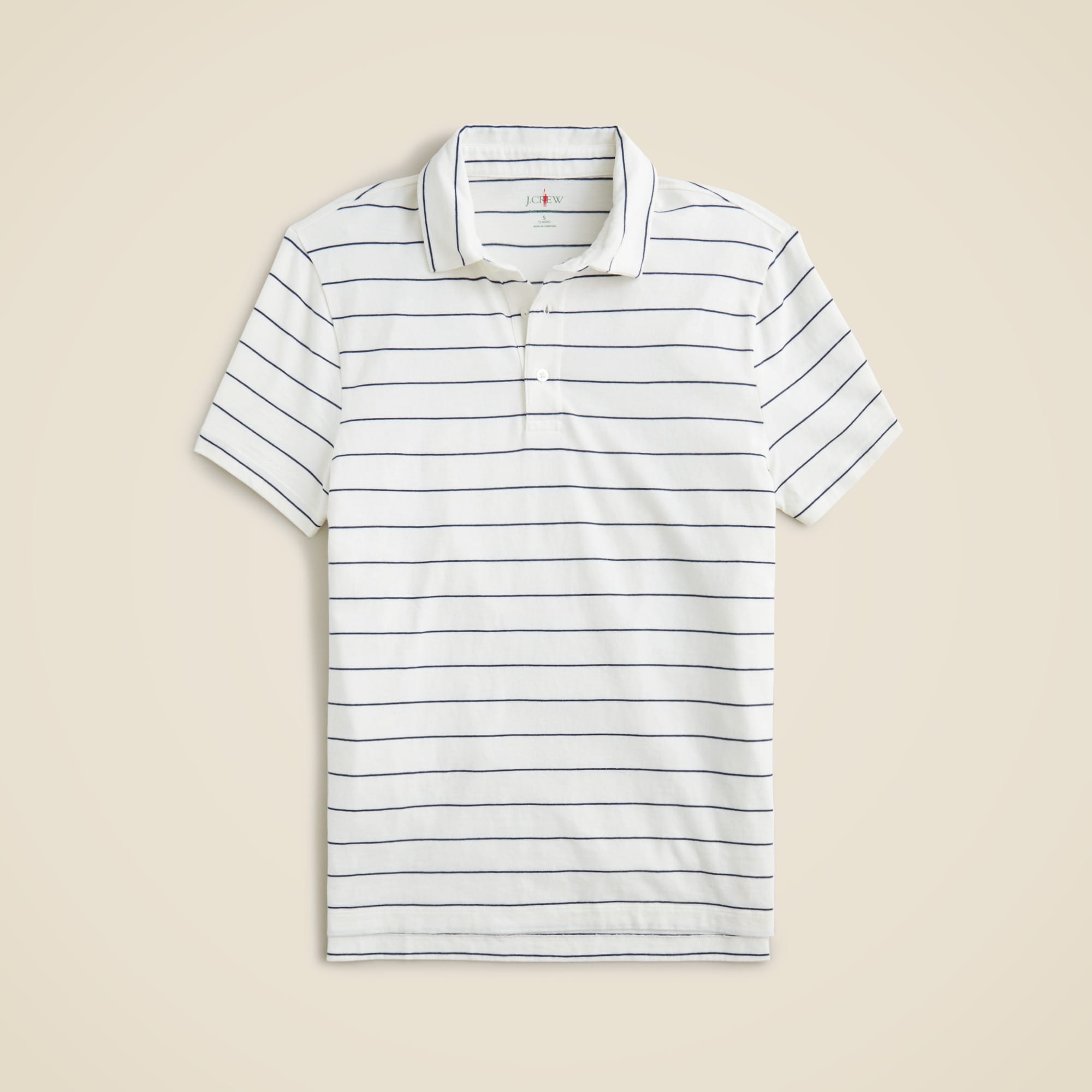 mens Classic Untucked sueded cotton polo shirt in stripe