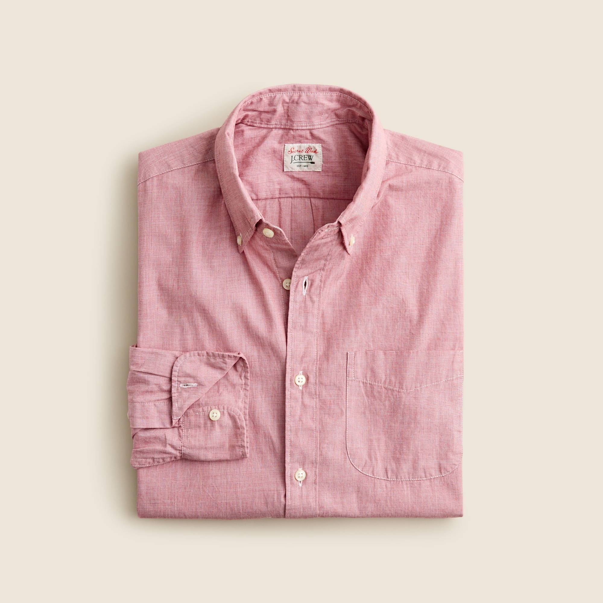 mens Secret Wash cotton poplin shirt