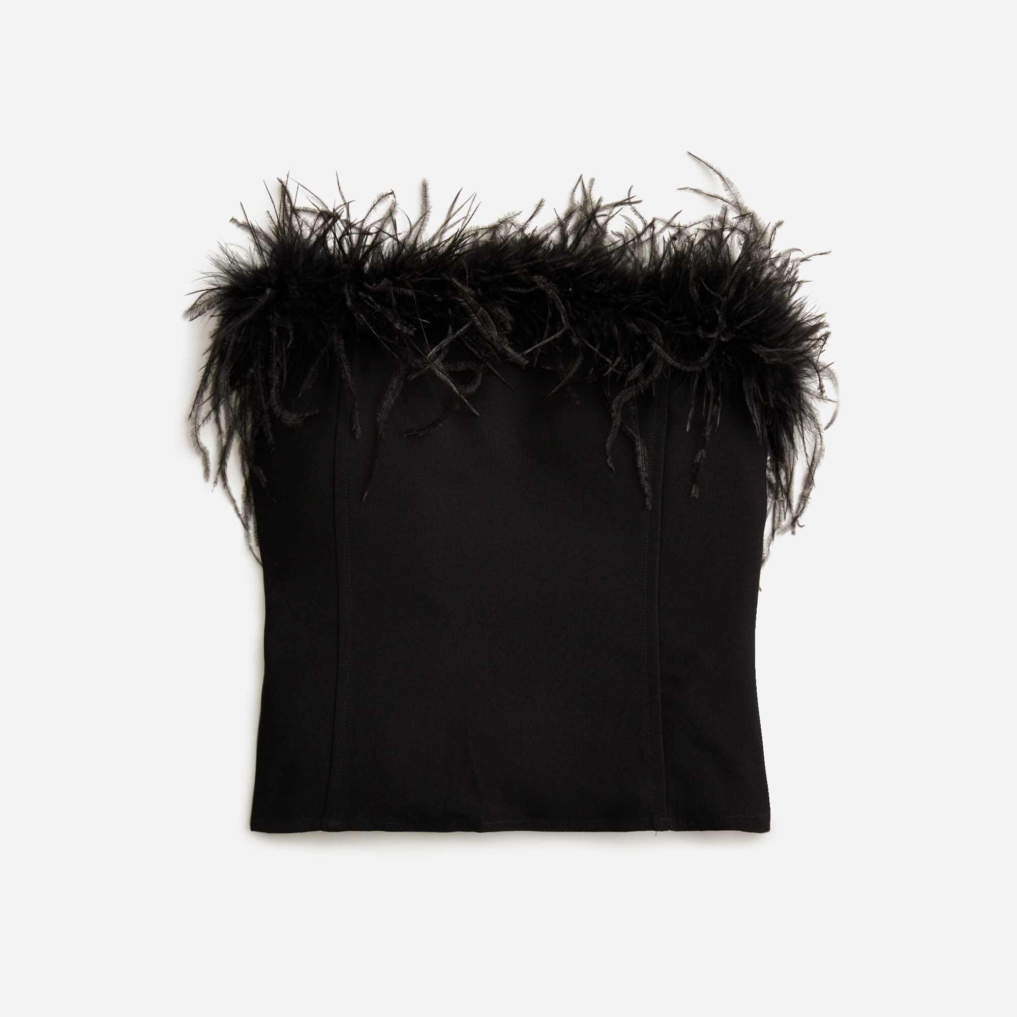  Limited-edition Anna October&copy; X J.Crew feather-trim strapless top