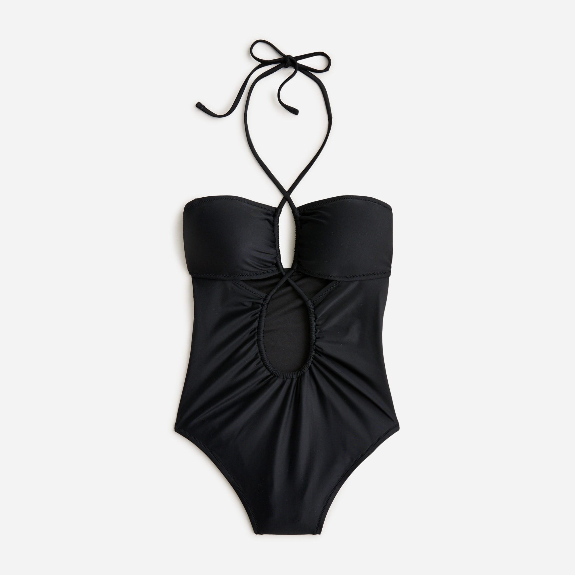  Cutout halter one-piece swimsuit