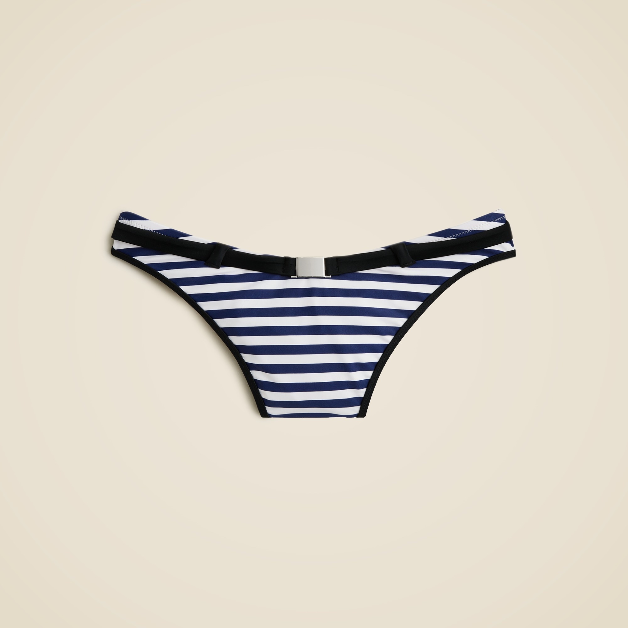  Belted '90s high-leg bikini bottom in contrast stripe