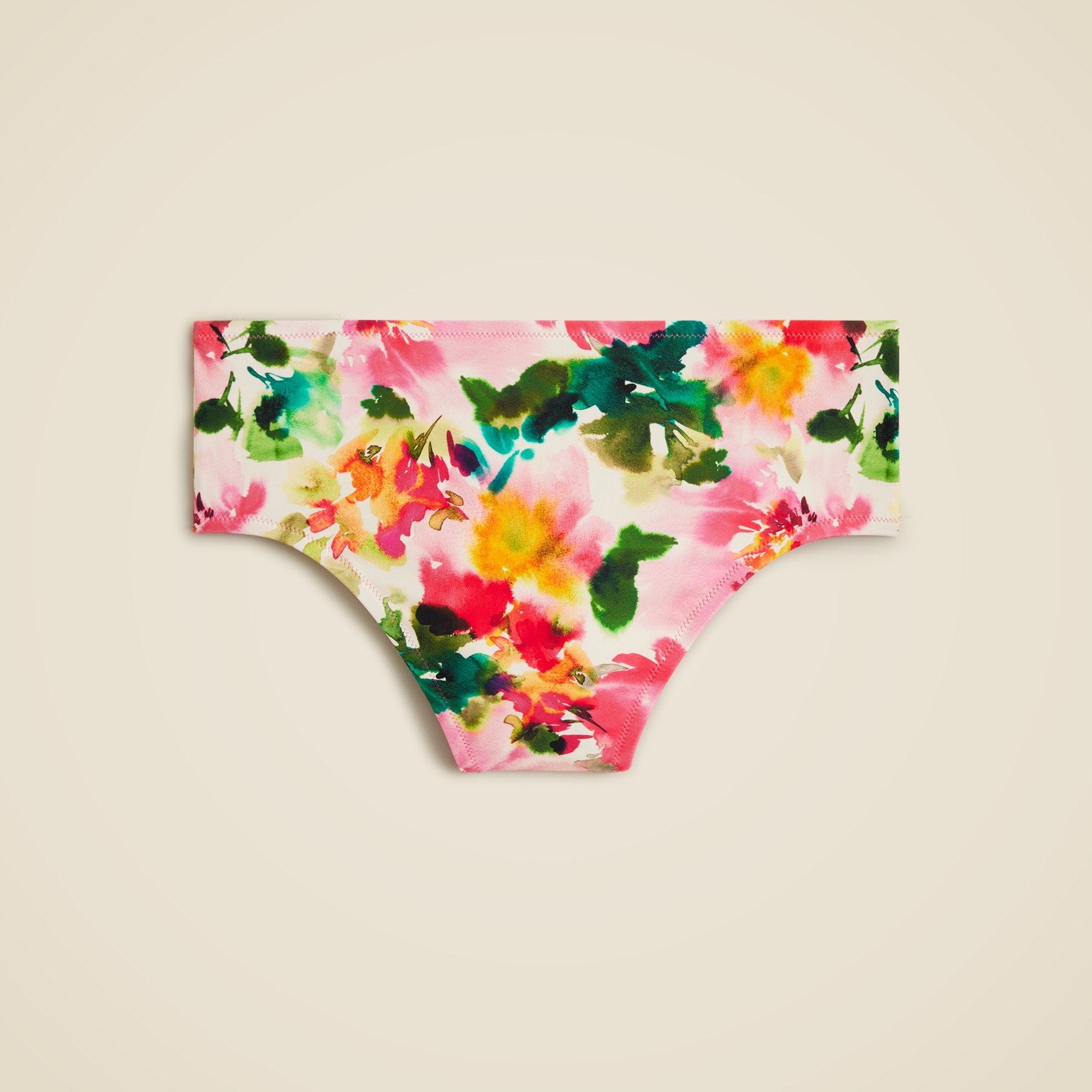  High-rise full-coverage bikini bottom in floral