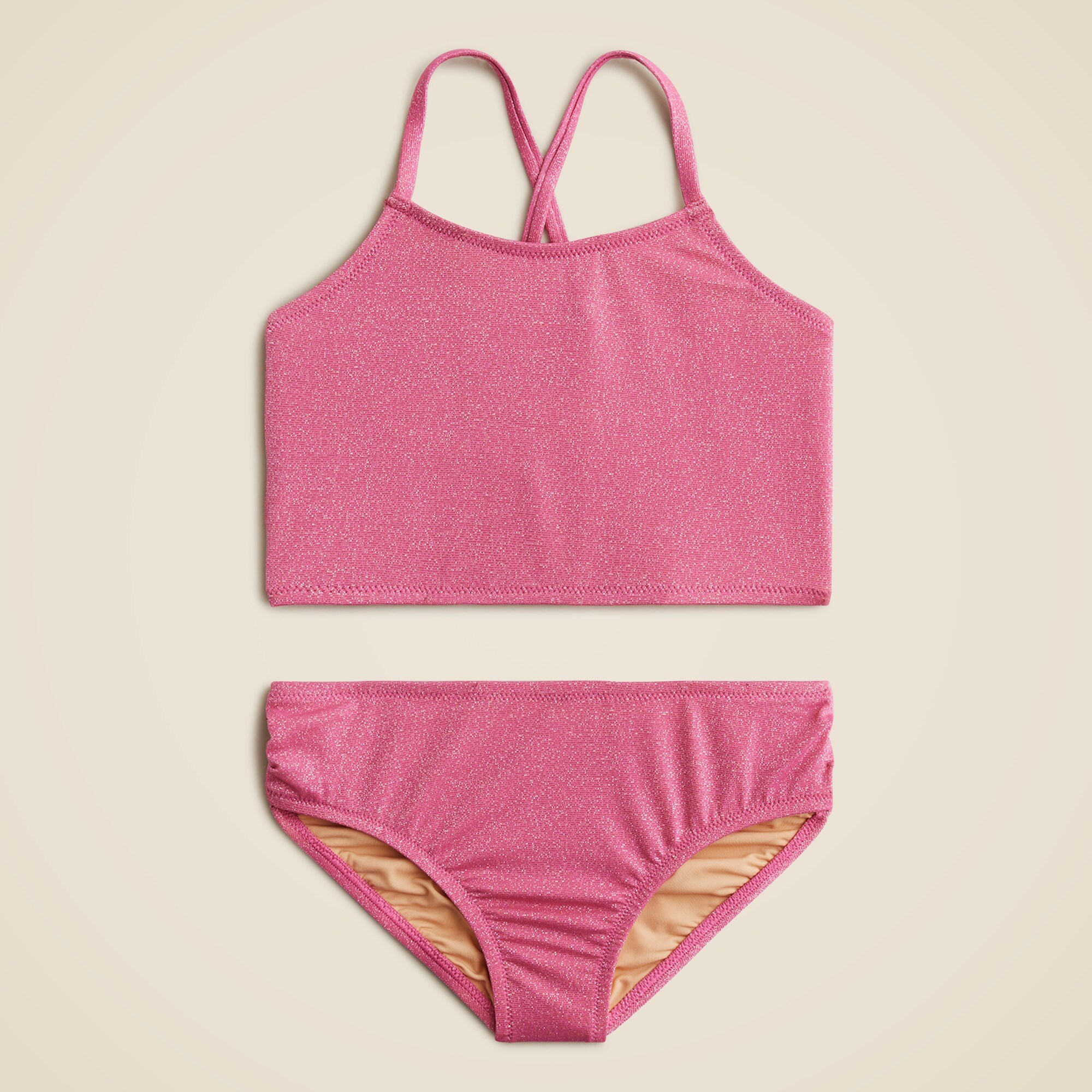 girls Girls' shimmer two-piece swimsuit with UPF 50+