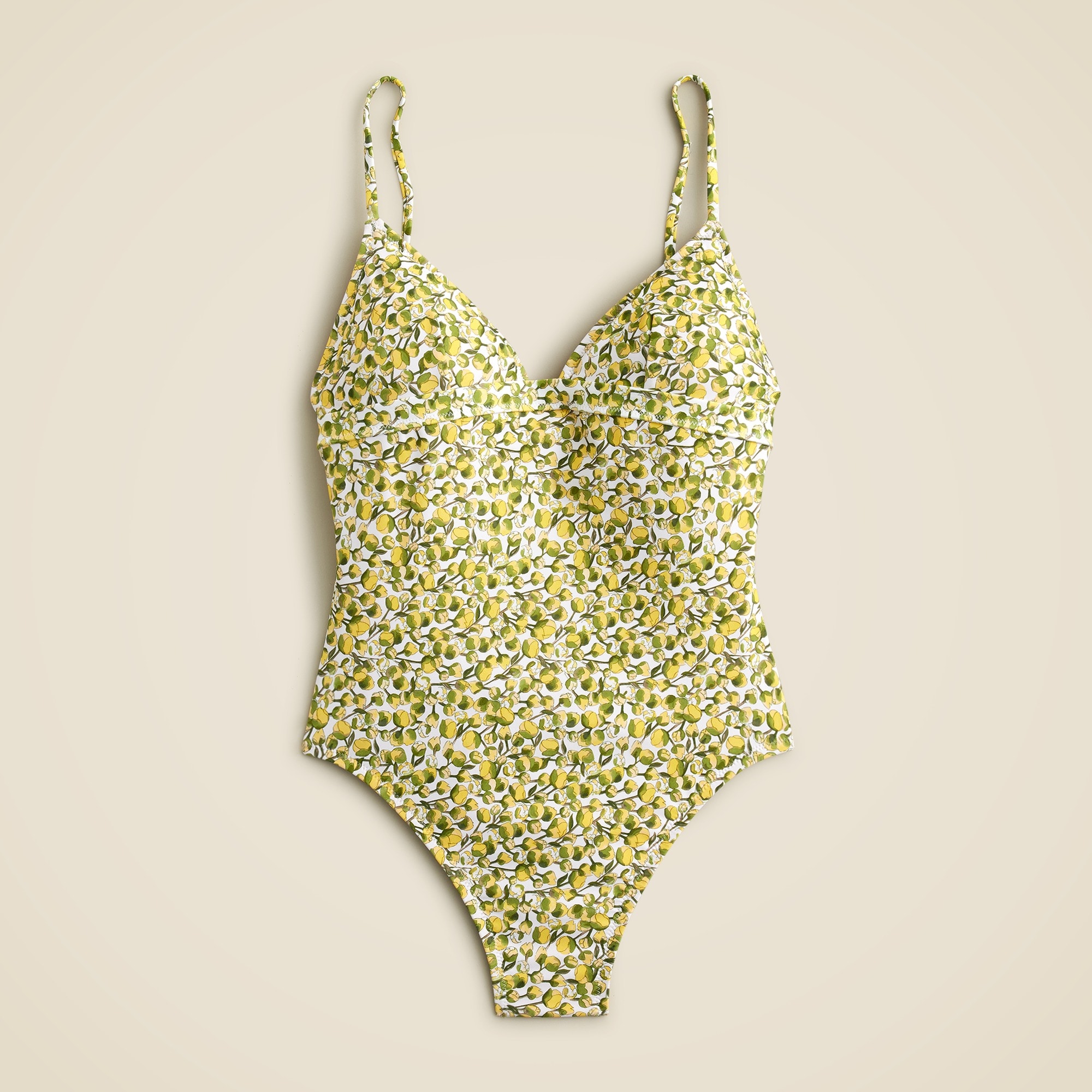  Plunge one-piece swimsuit in Liberty&reg; Eliza's Yellow fabric