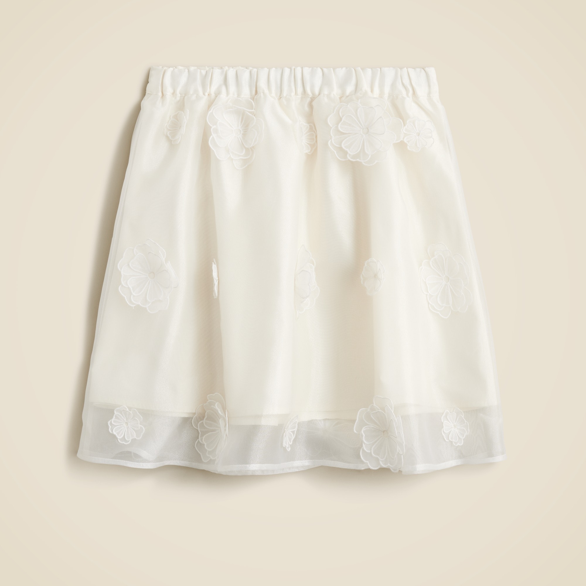 girls Girls' floral appliqu&eacute; skirt in organza