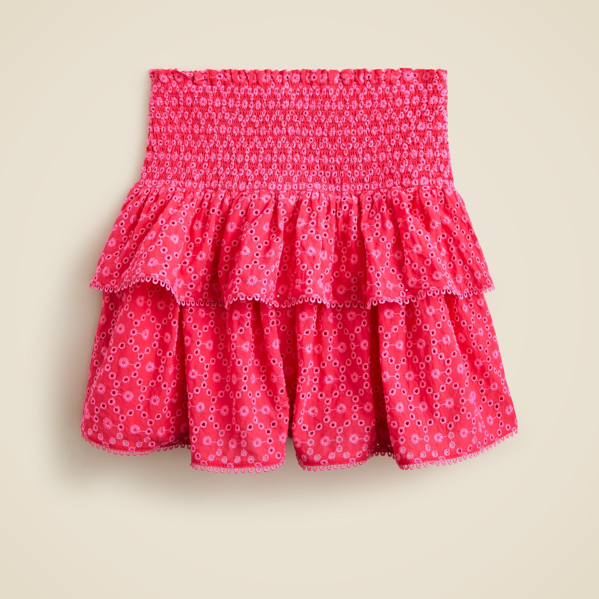  Girls' smocked eyelet skirt