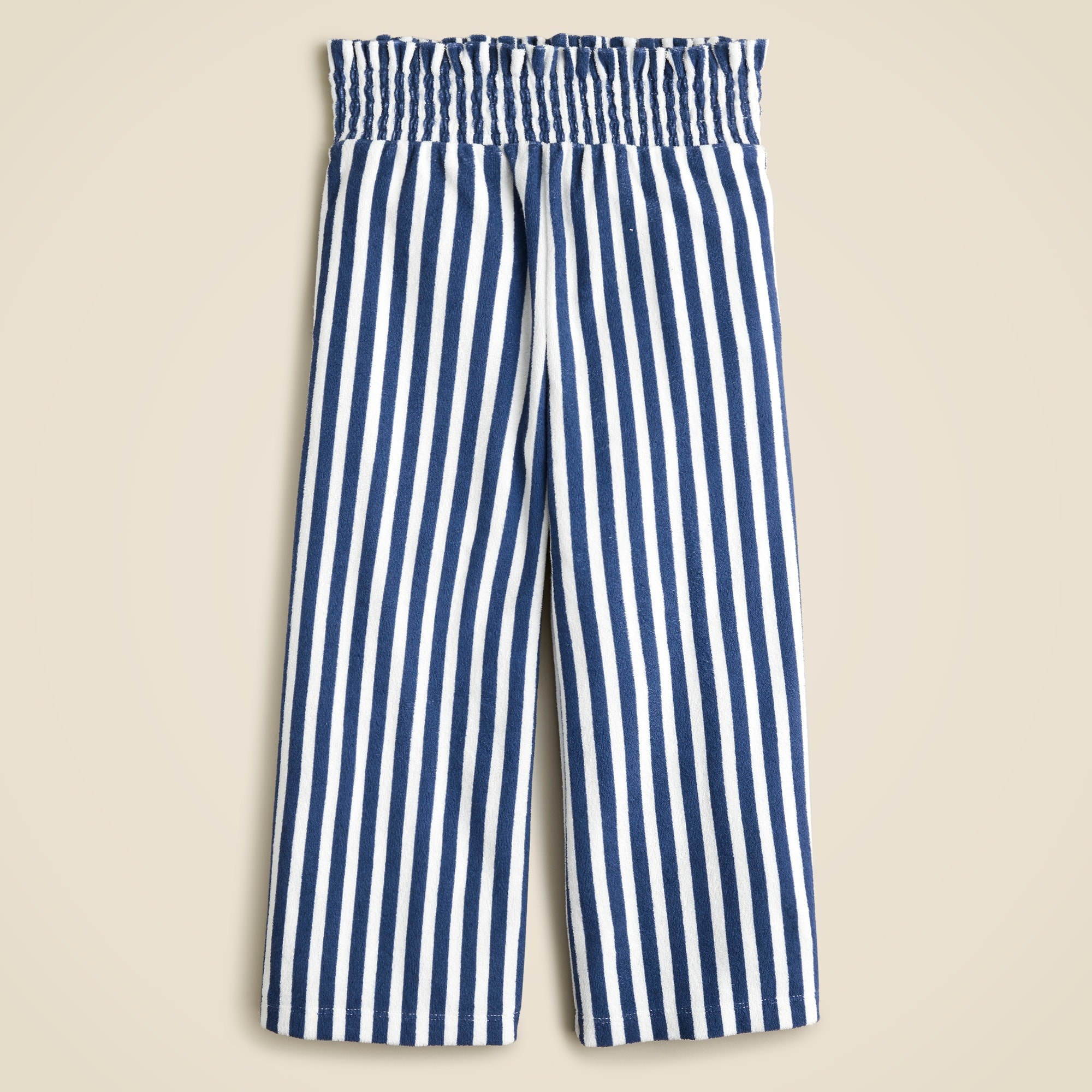  Girls' wide-leg pant in striped towel terry