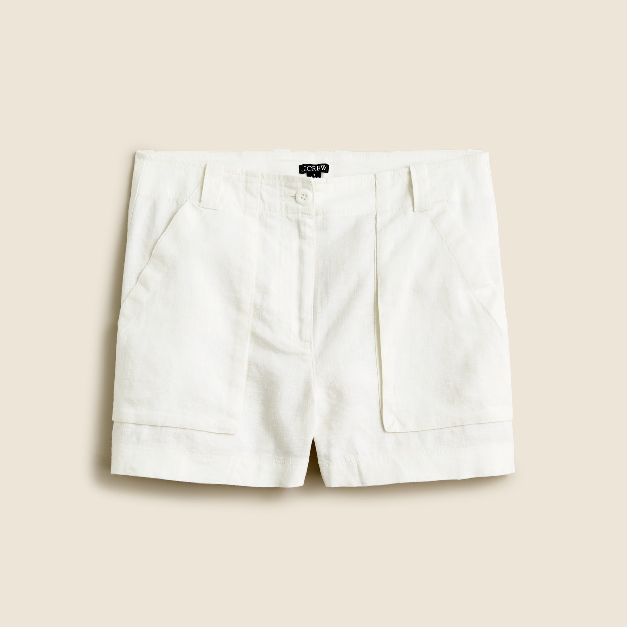  Seaside cargo short in linen-TENCEL&trade; lyocell blend