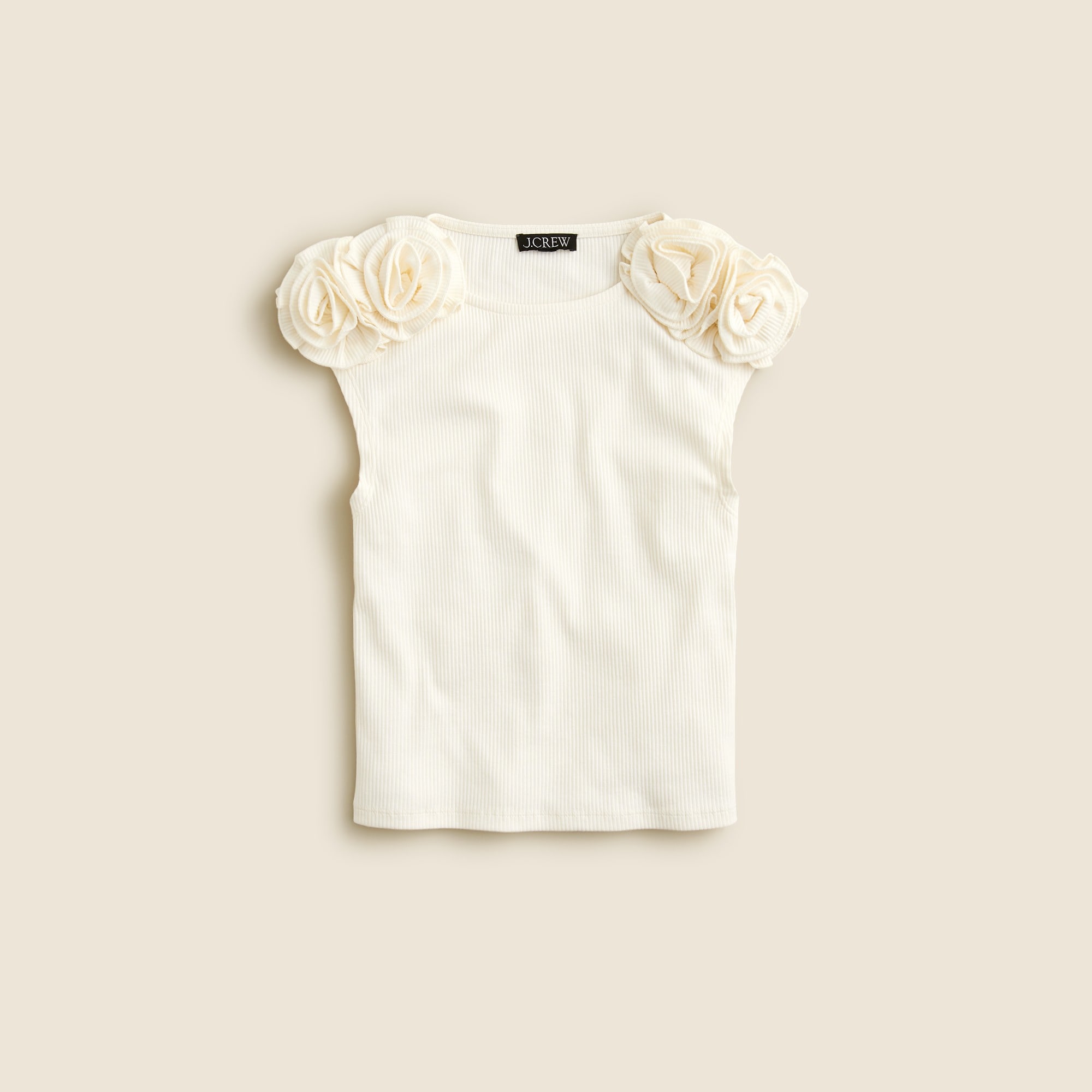  Vintage rib rosette T-shirt