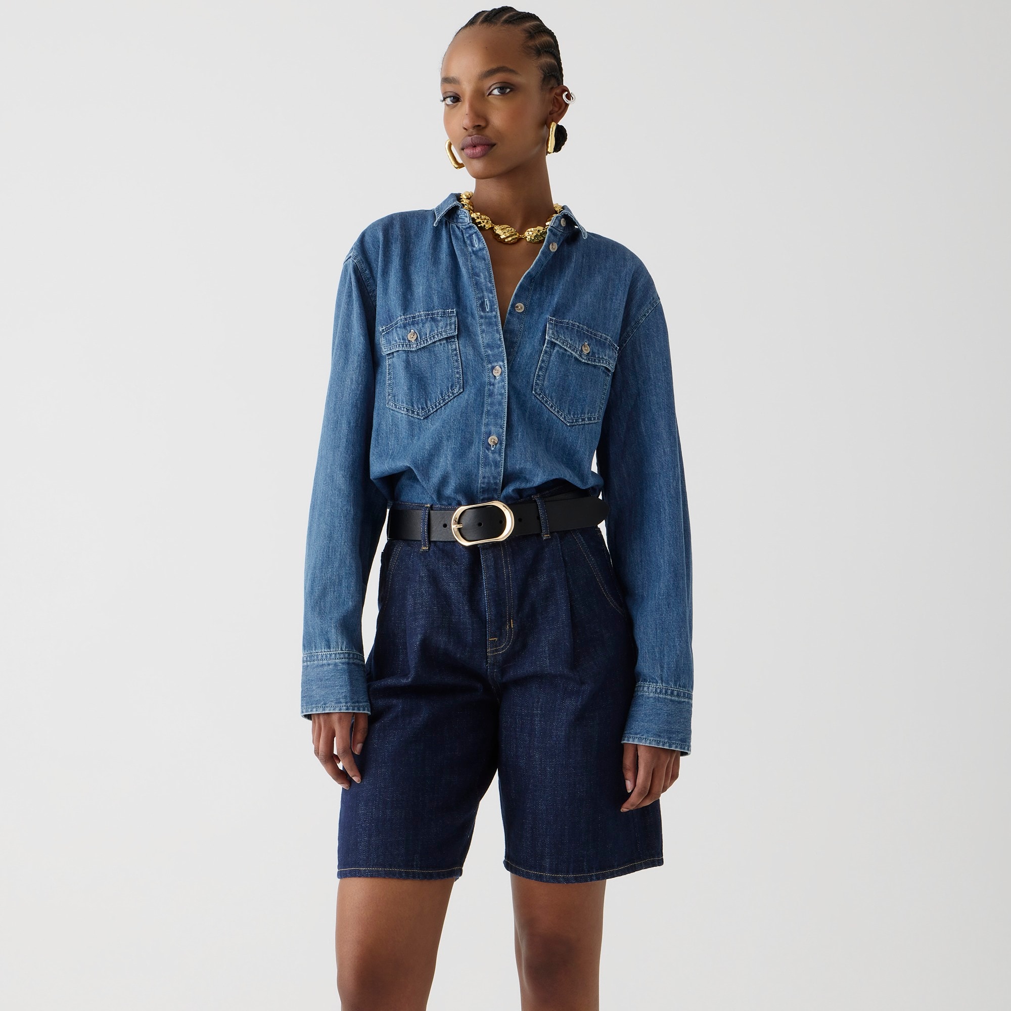  Gar&ccedil;on classic chambray shirt in Neela wash