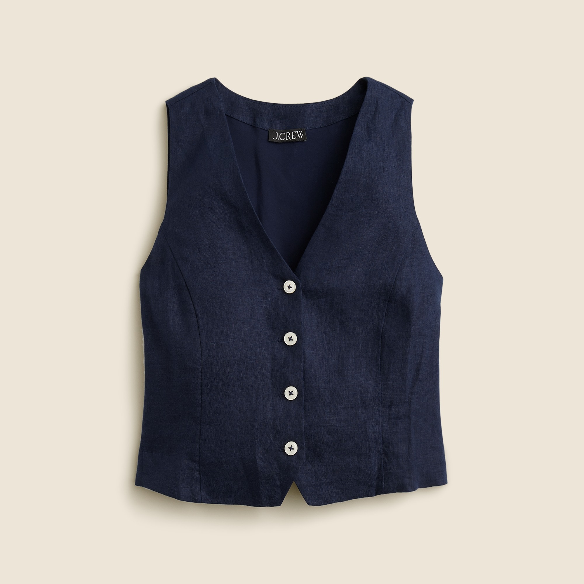  Slim-fit linen vest