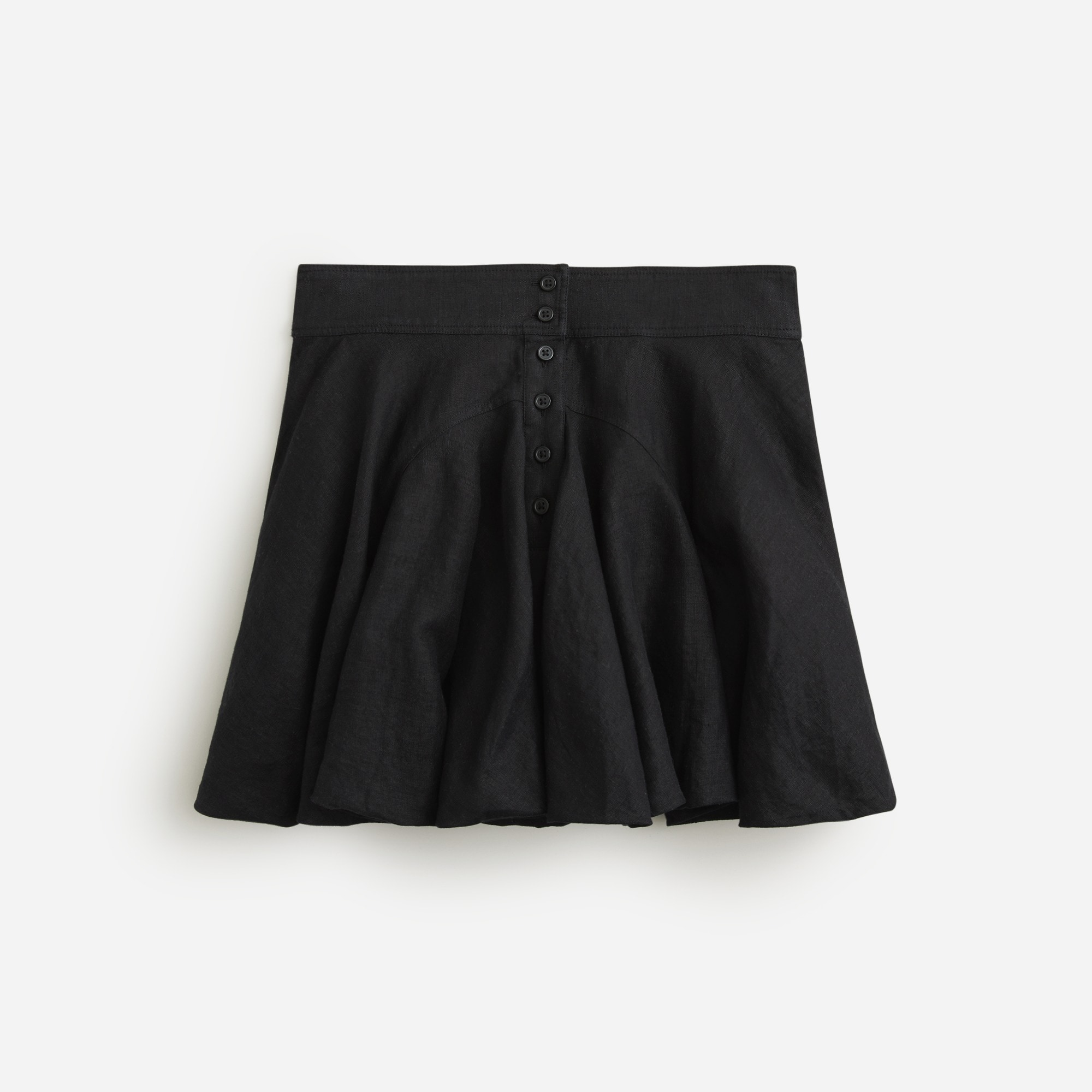  Button-up mini skirt in linen