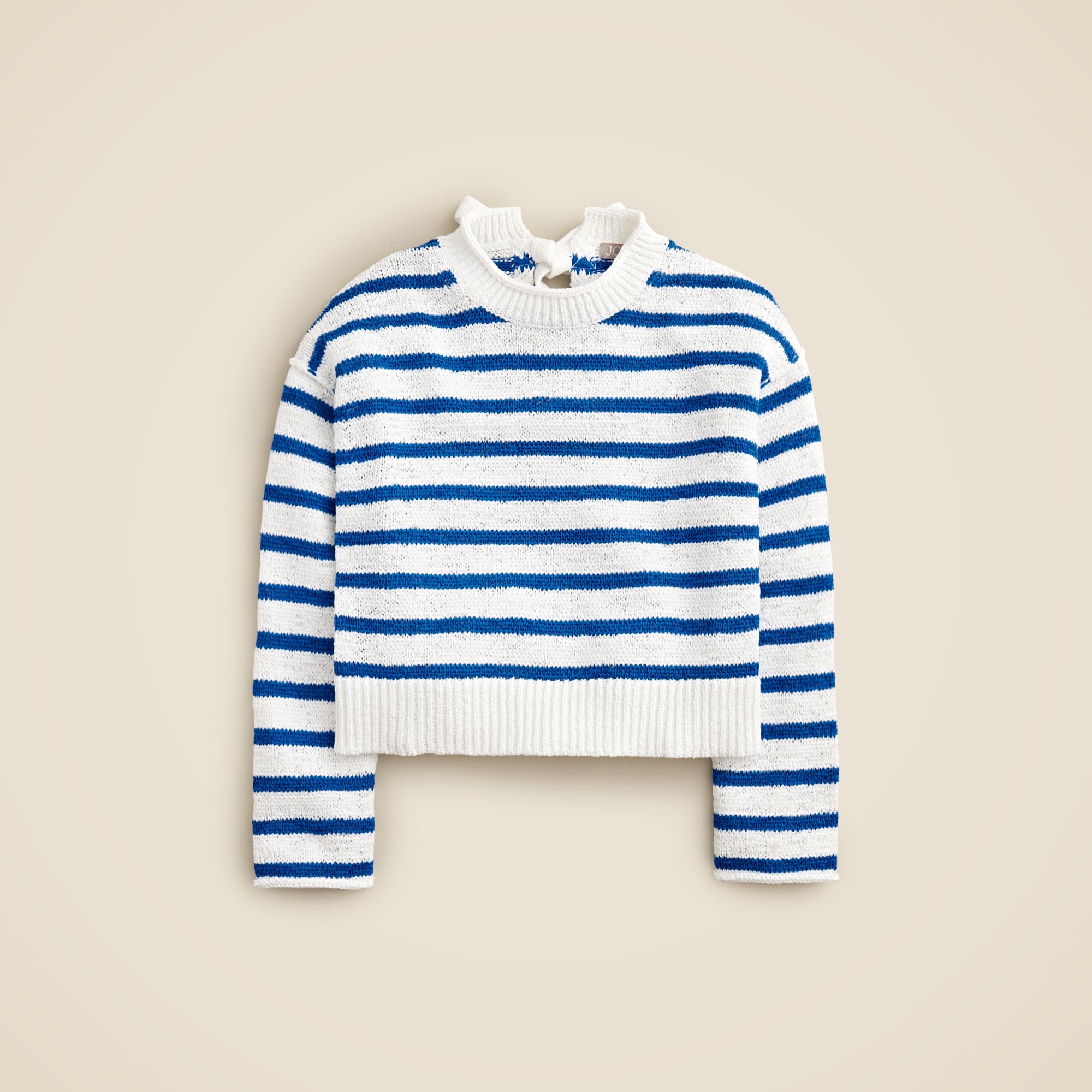  Textured tie-back Rollneck&trade; sweater in stripe