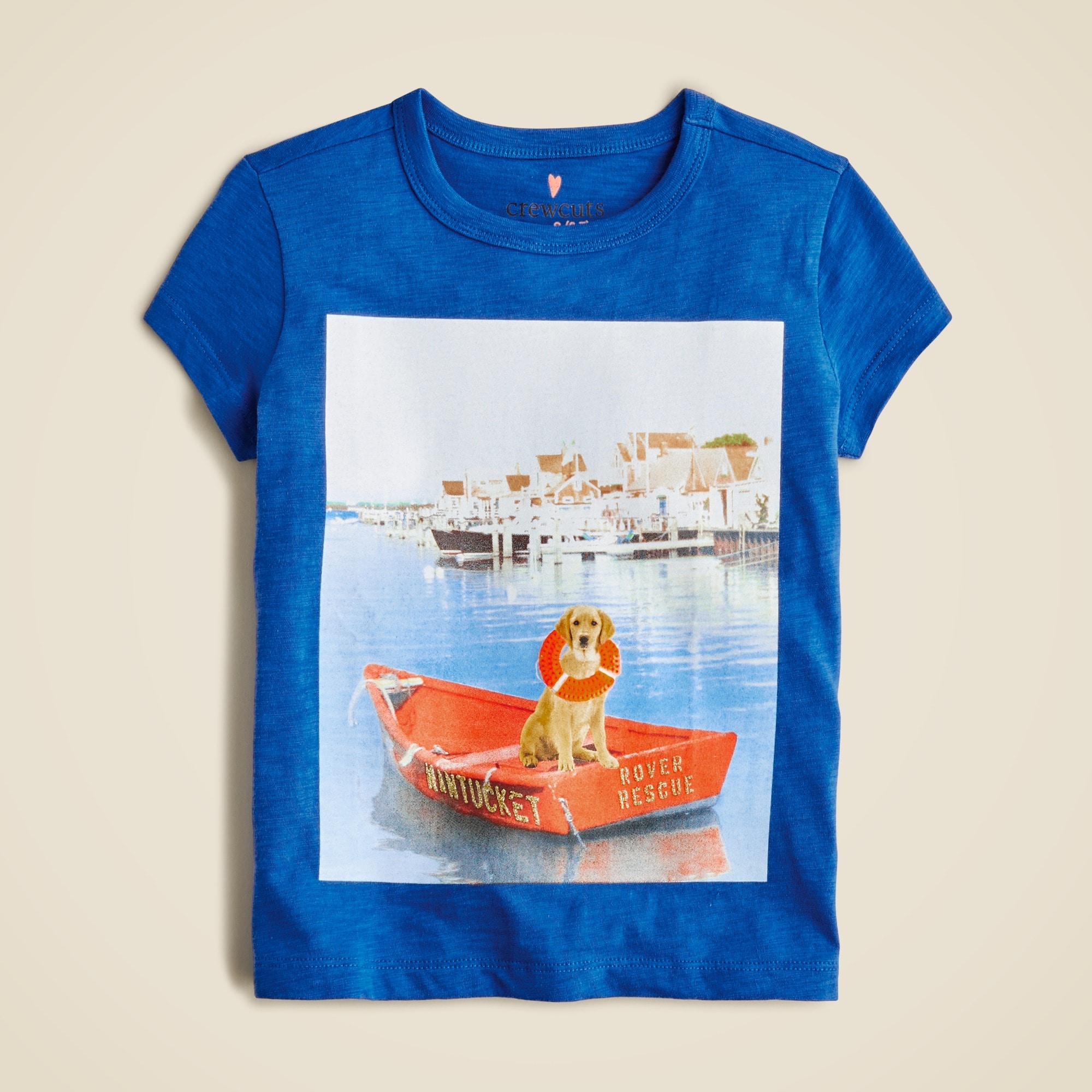 girls Girls' sea dog graphic T-shirt with glitter