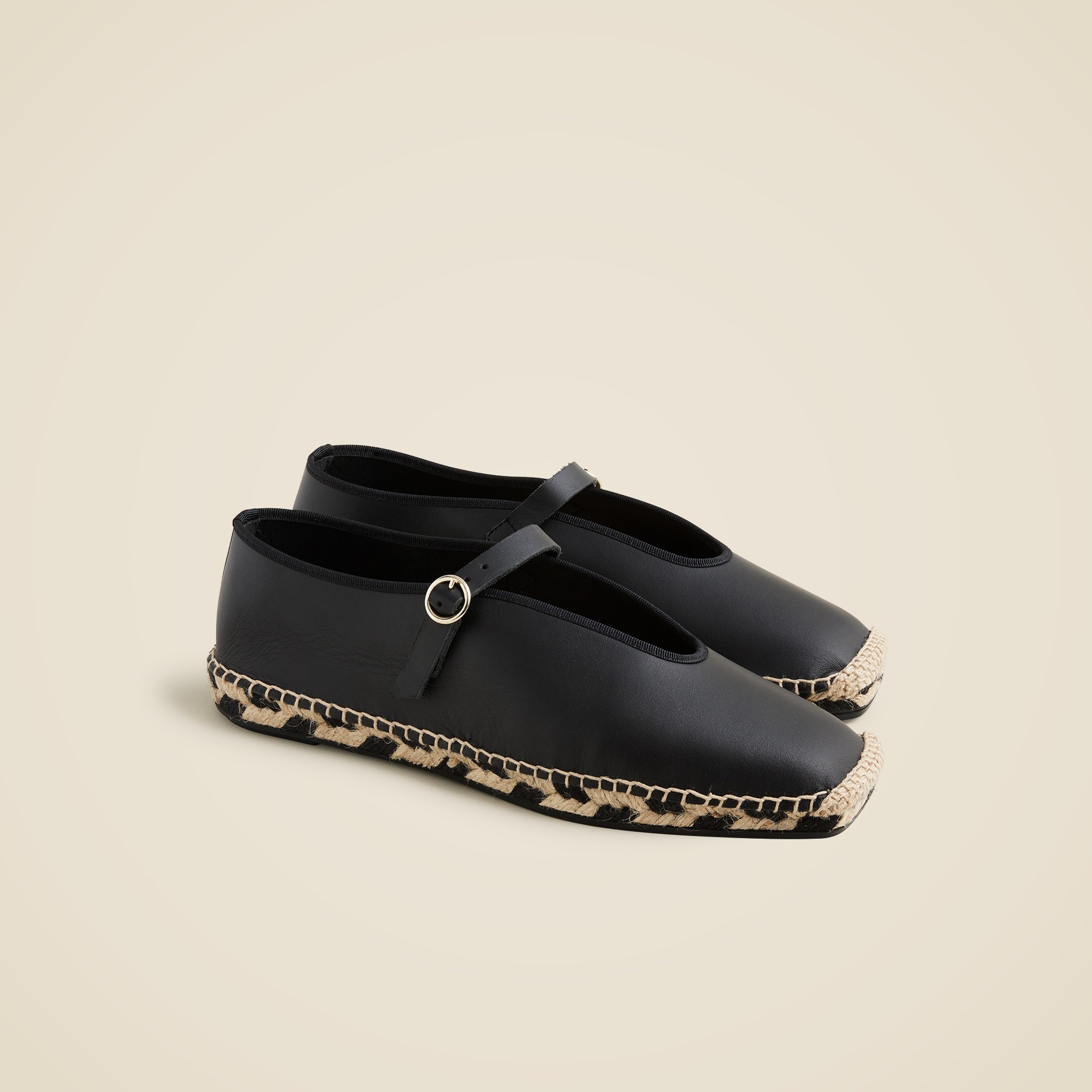 womens Made-in-Spain Mary Jane espadrilles in leather