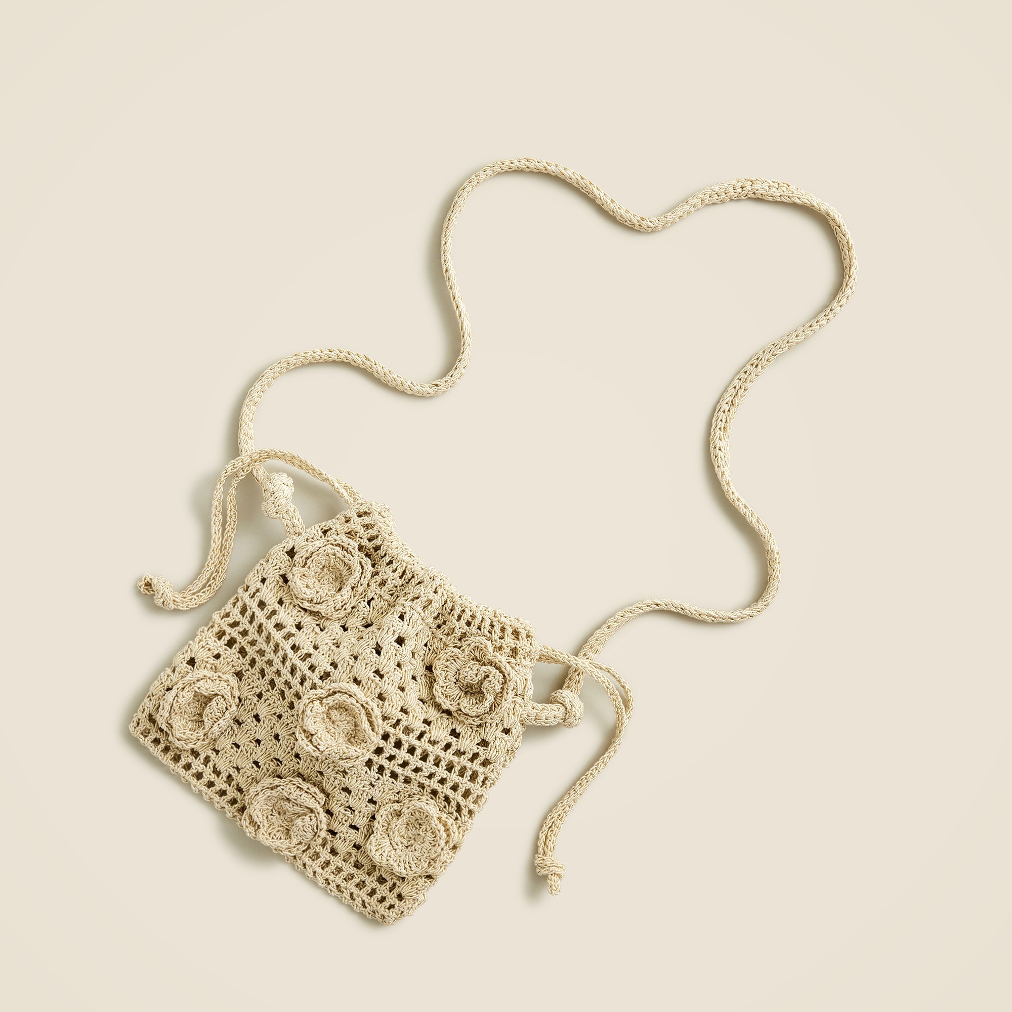 girls Girls' metallic crochet crossbody purse