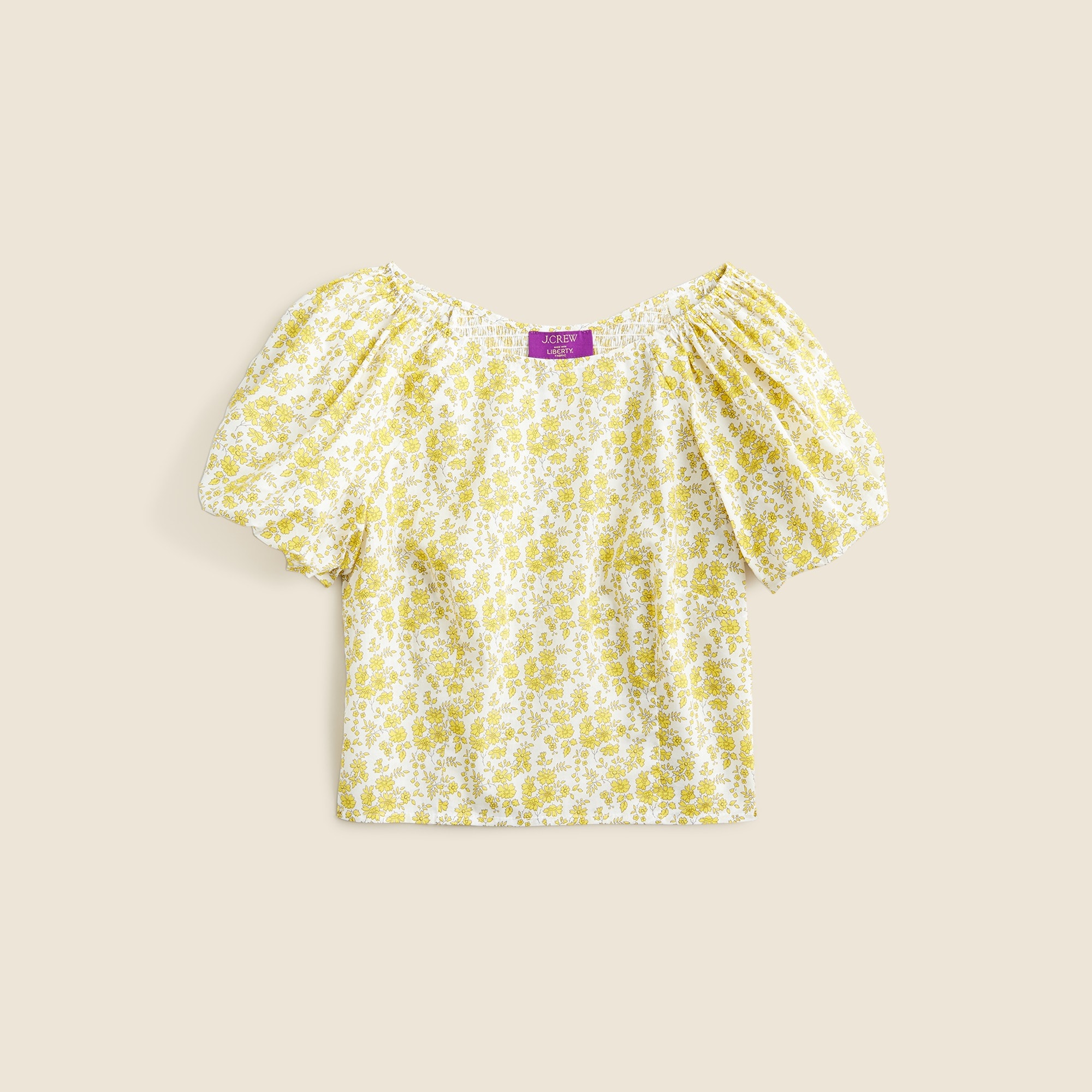  Fitted puff-sleeve top in Liberty&trade; Capel fabric