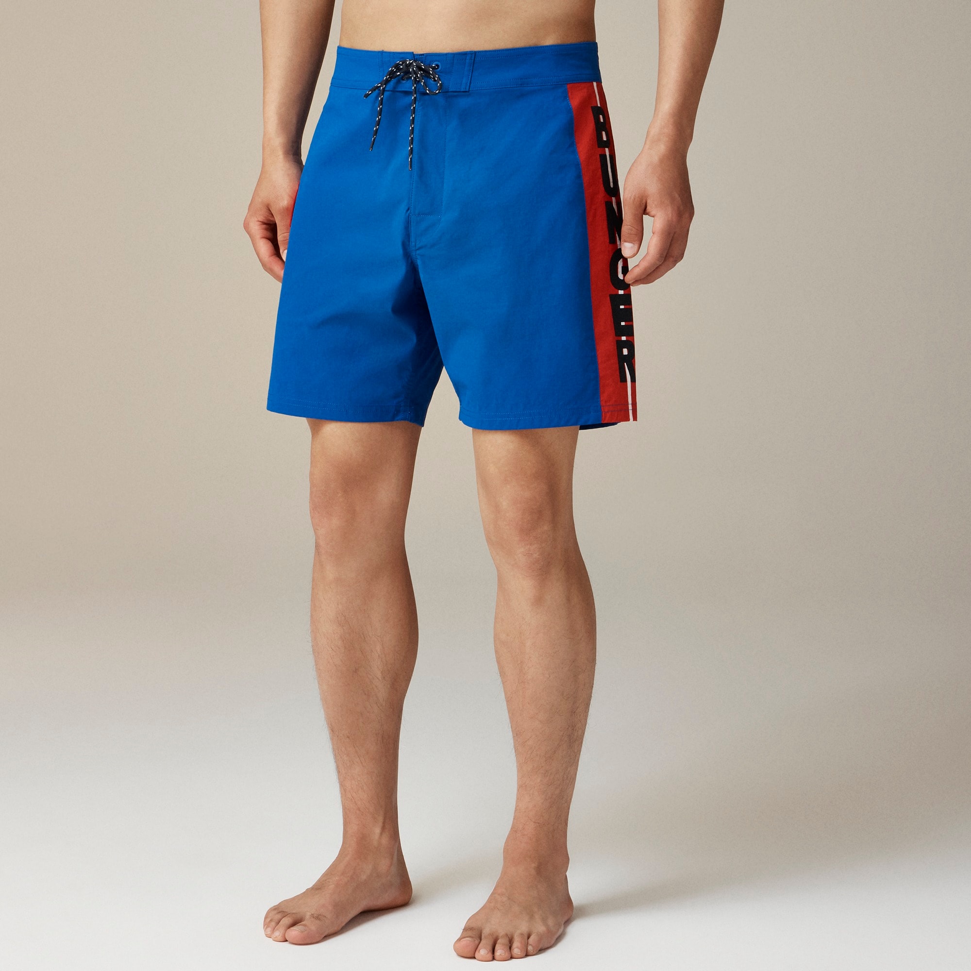 mens Limited-edition Bunger Surf Shop X J.Crew 7&quot; paneled stretch board short with ECONYL&reg; nylon