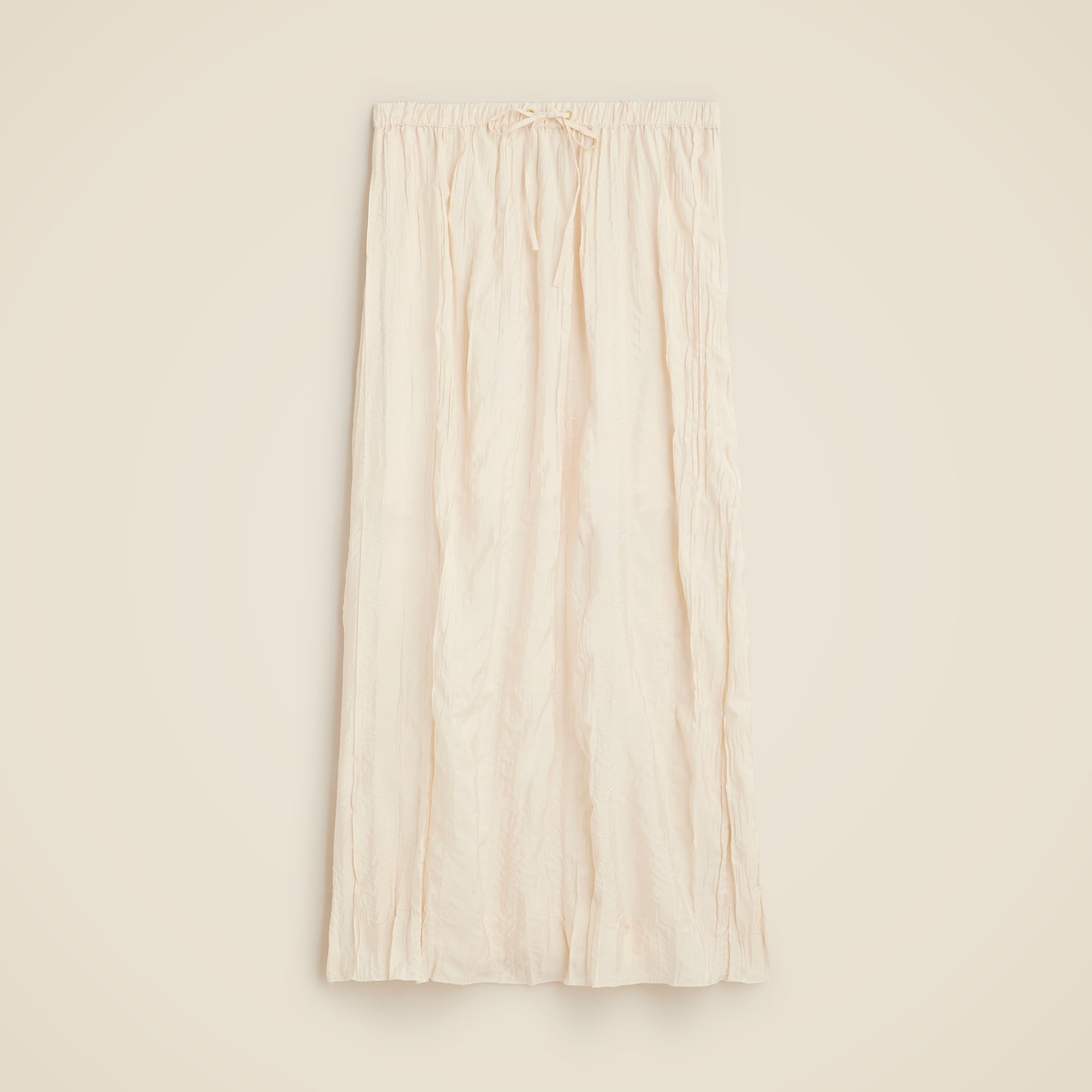  Crinkled drawstring midi skirt