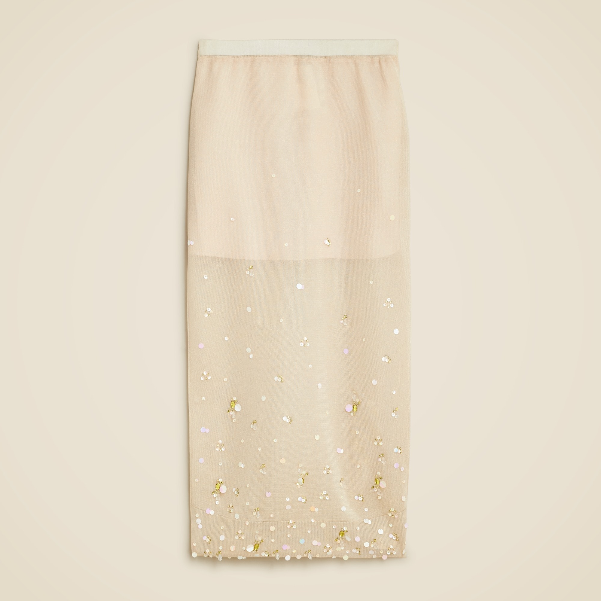  Collection sheer sweater-skirt with sequins