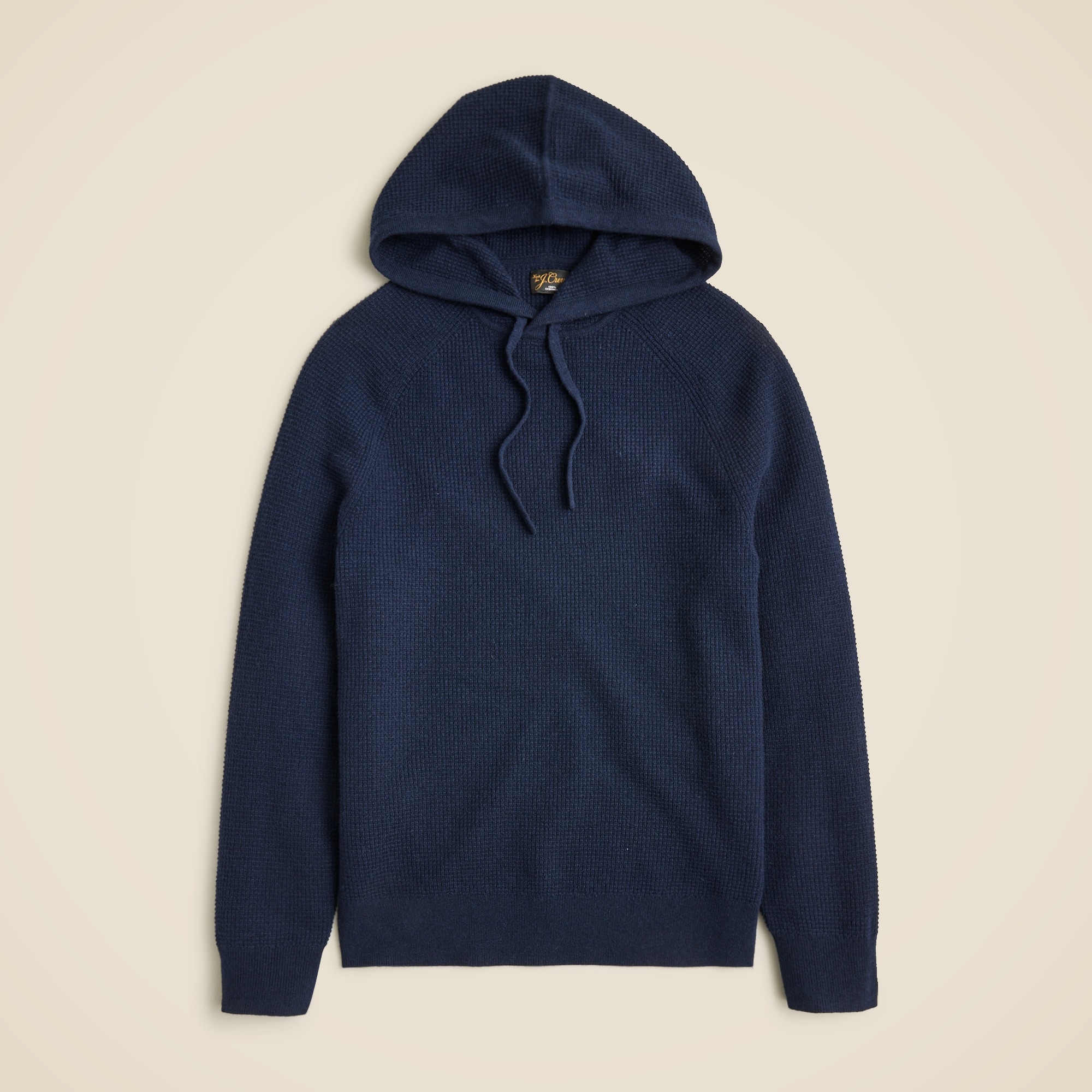 mens Cashmere waffle hooded sweater