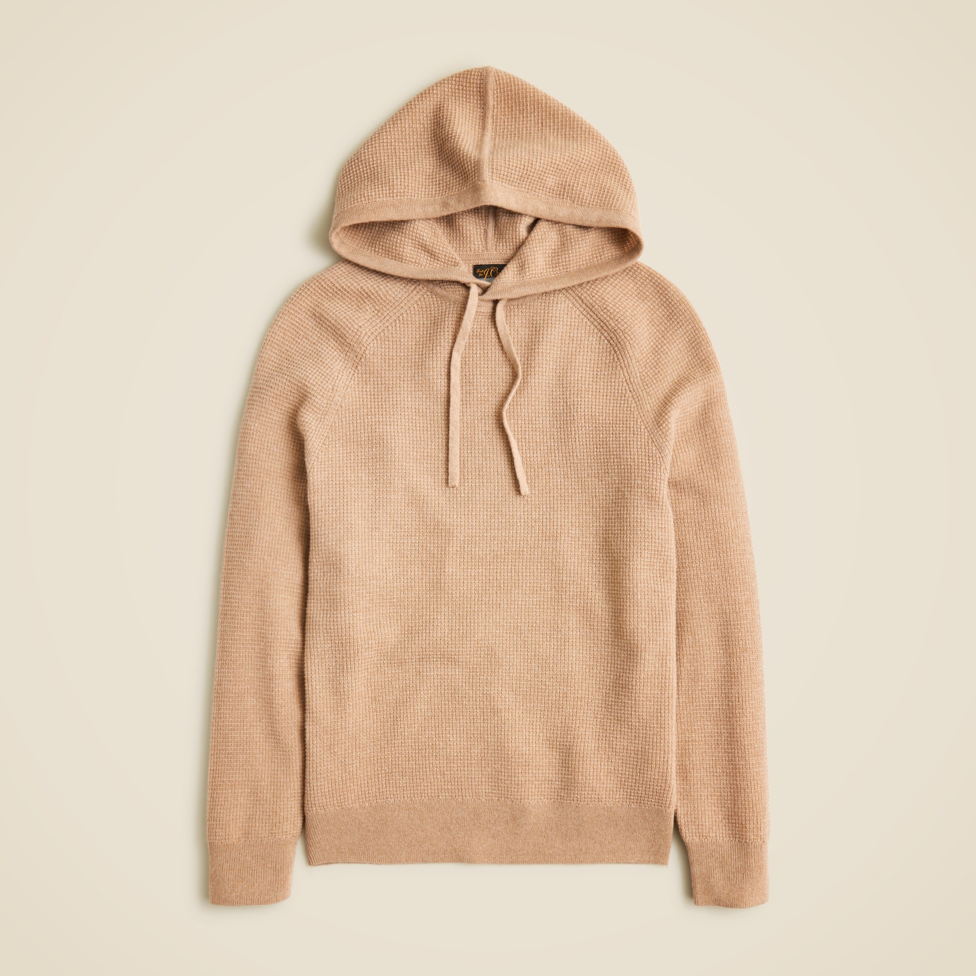 mens Cashmere waffle hooded sweater